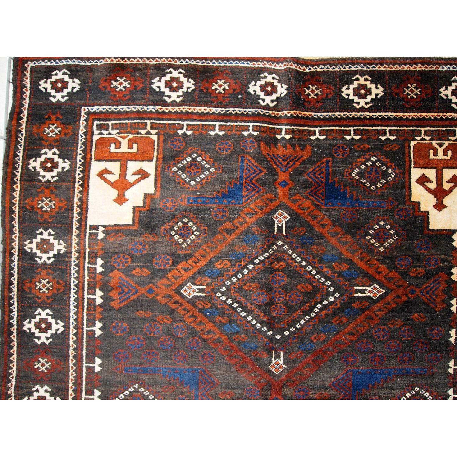 Vintage 1940s Afghan Baluch Rug - image-3