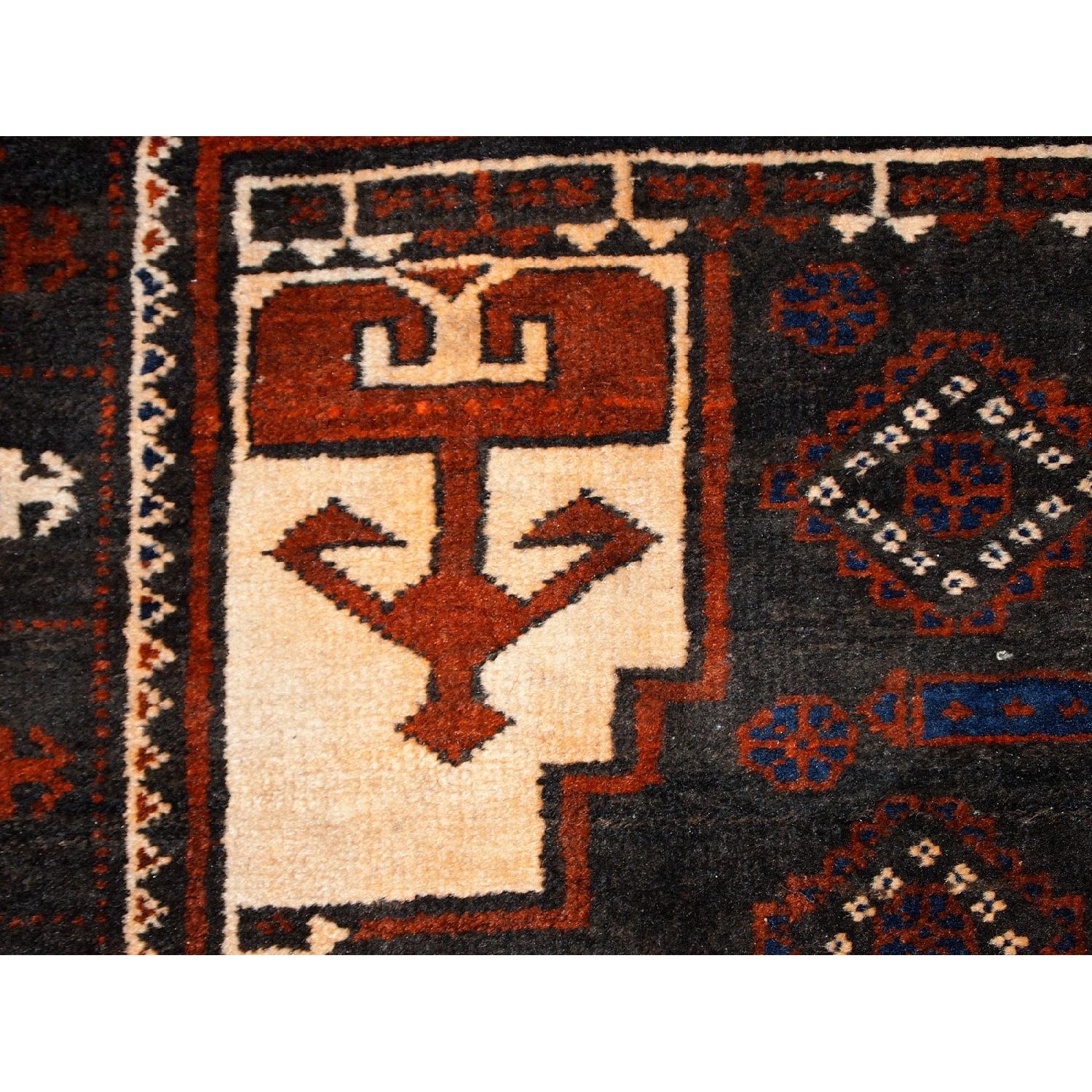 Vintage 1940s Afghan Baluch Rug - image-5