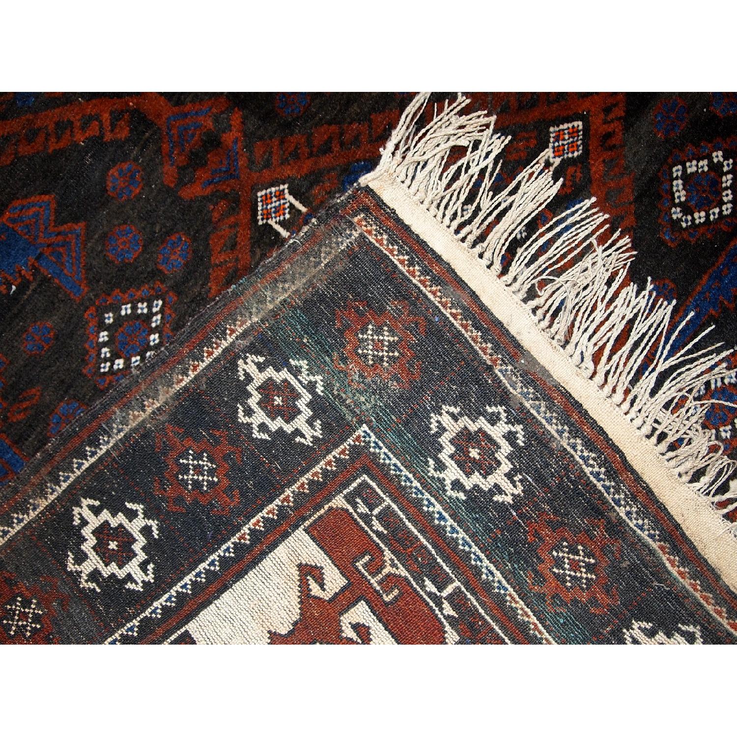 Vintage 1940s Afghan Baluch Rug - image-9