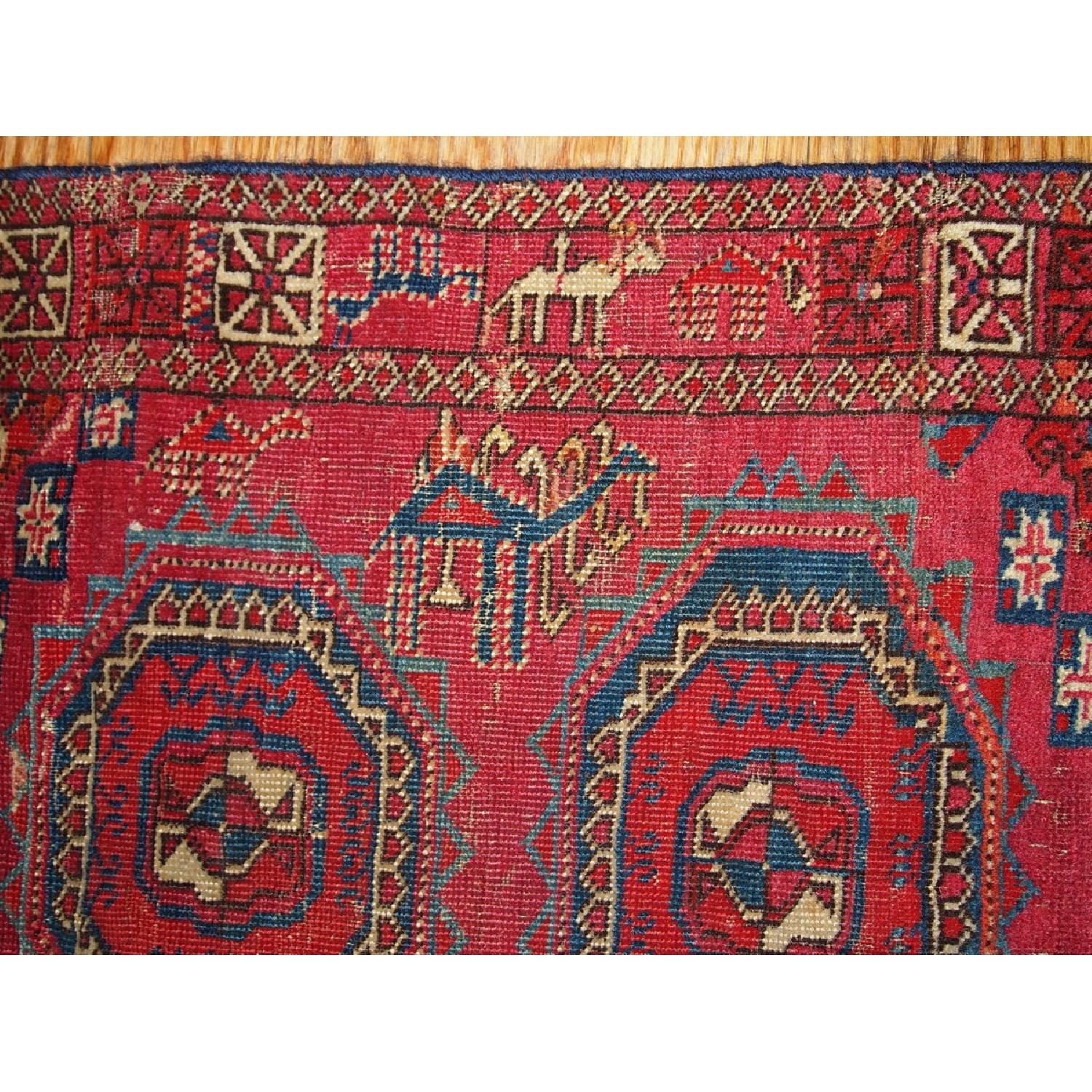 Antique 1850s Collectible Turkoman Saryk Rug - image-5
