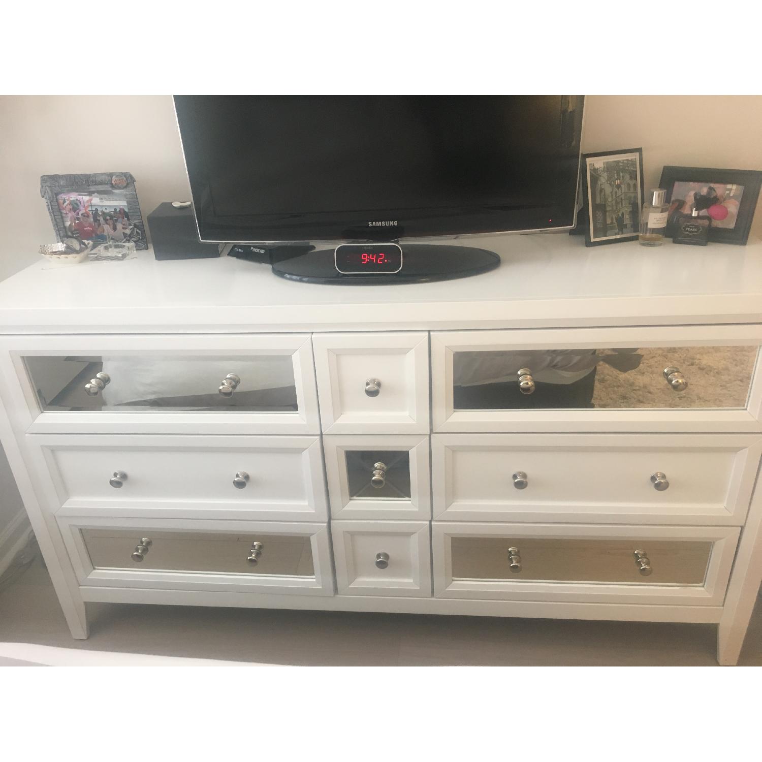 Rooms To Go Naja White Mirror Faced Dresser - image-1