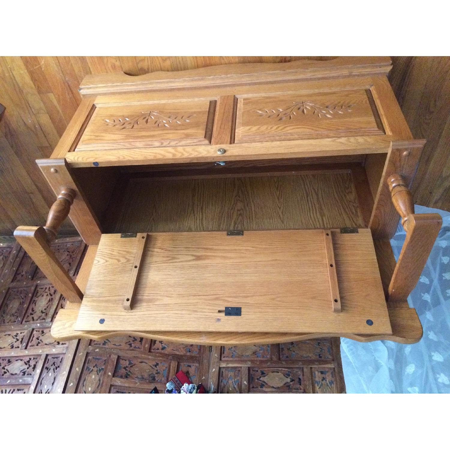 Natural Wood Bench w/ Storage - image-3