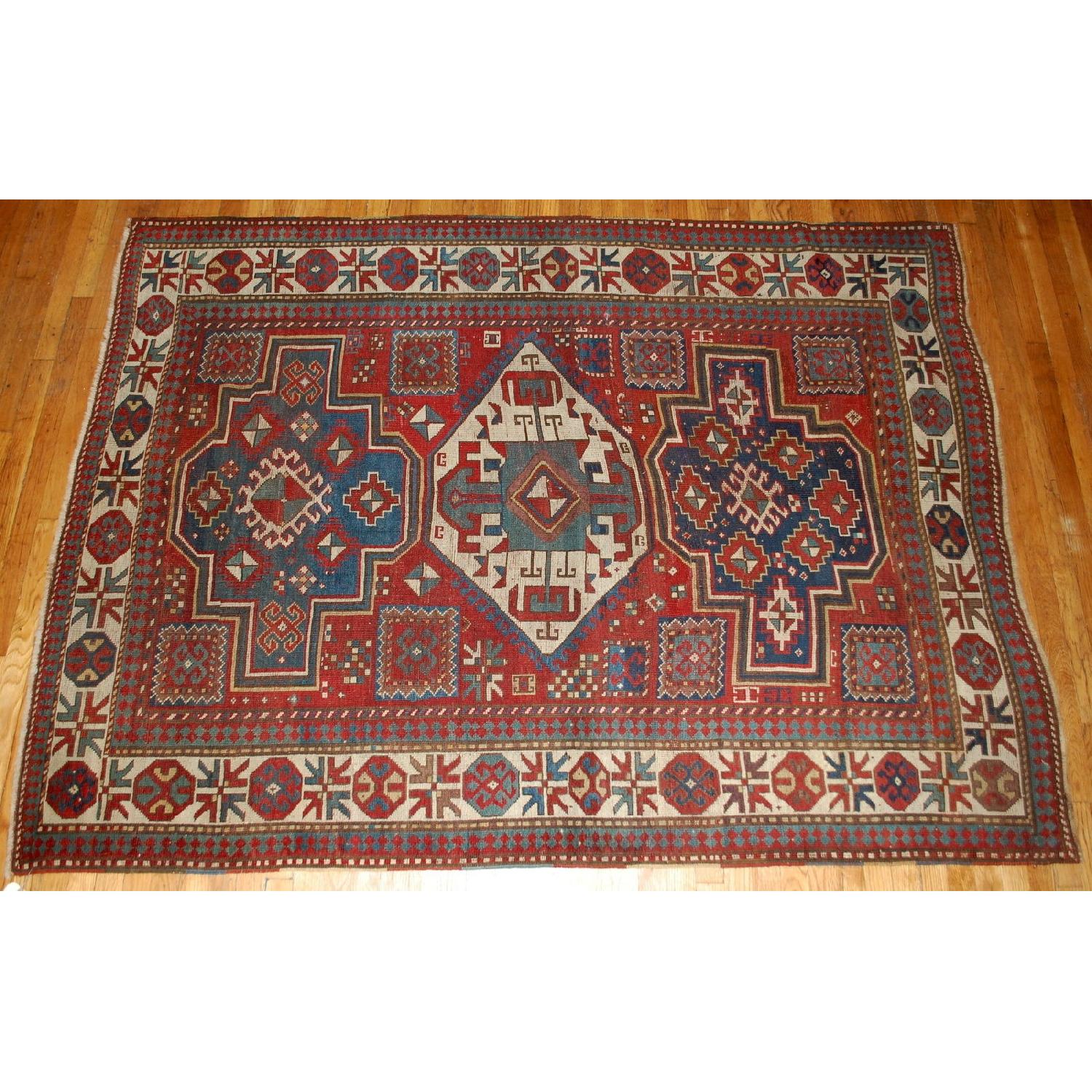 Antique 1880s Caucasian Lori Pambak Rug - image-4