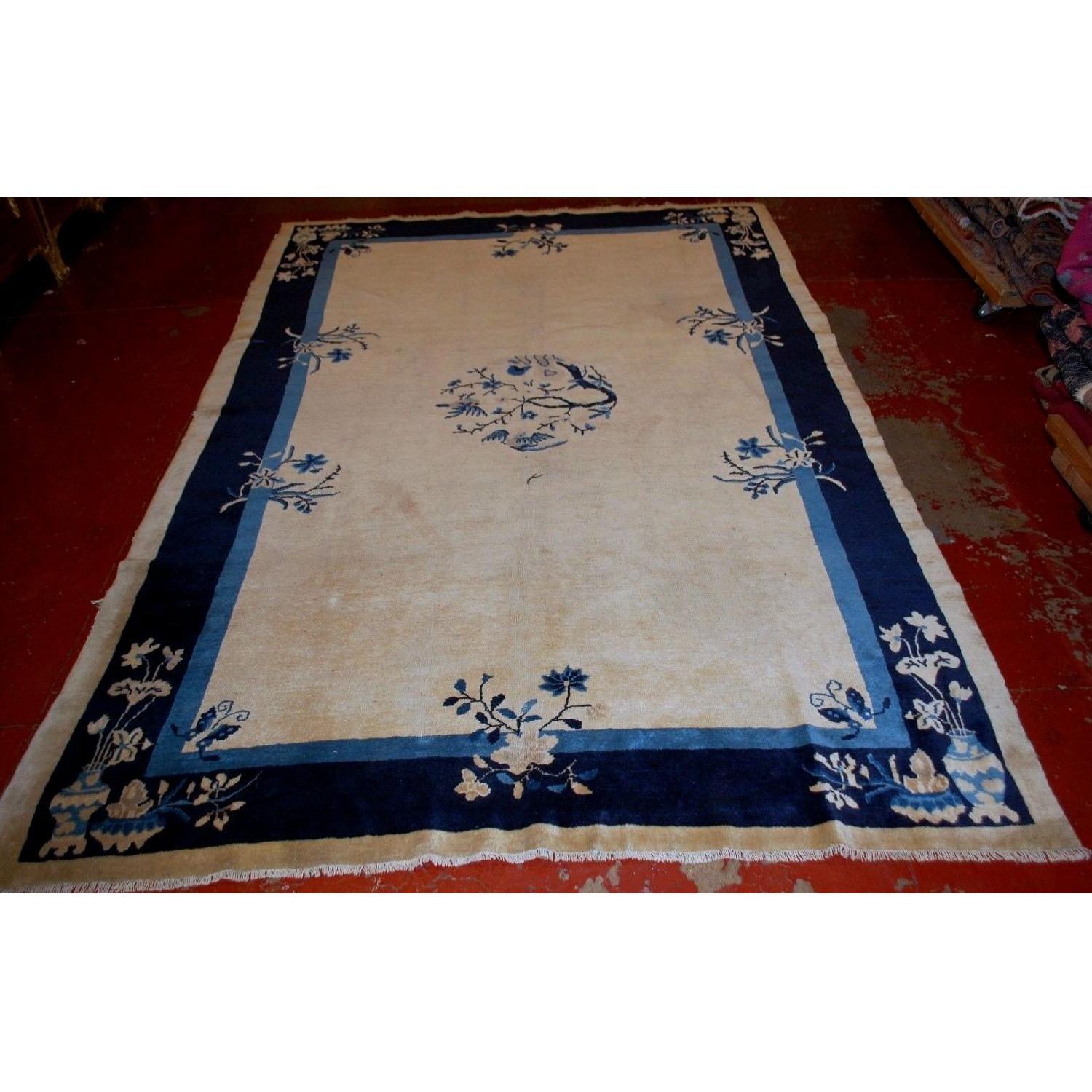 Antique 1890s Chinese Peking Rug - image-1