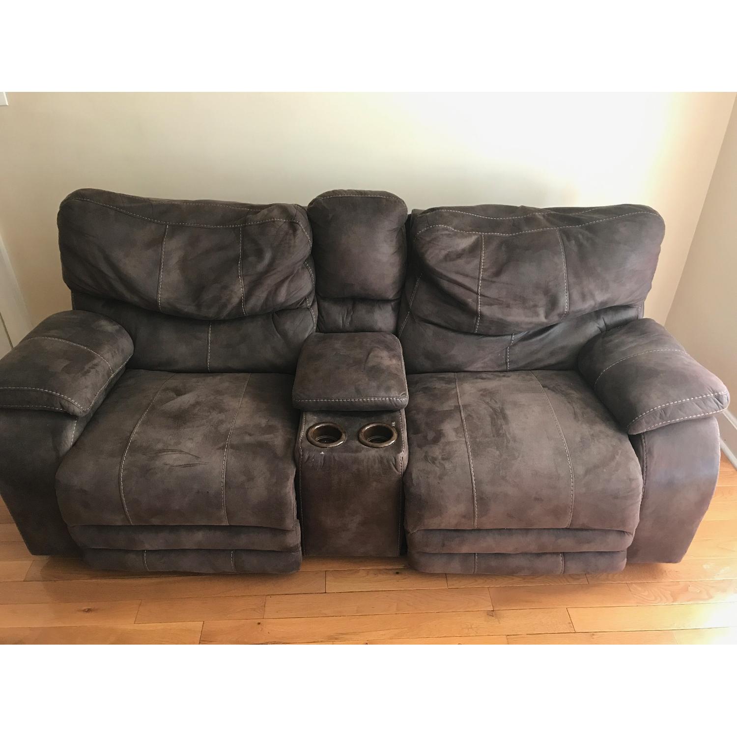 Bob's Power Reclining Sofa w/ Console - image-1