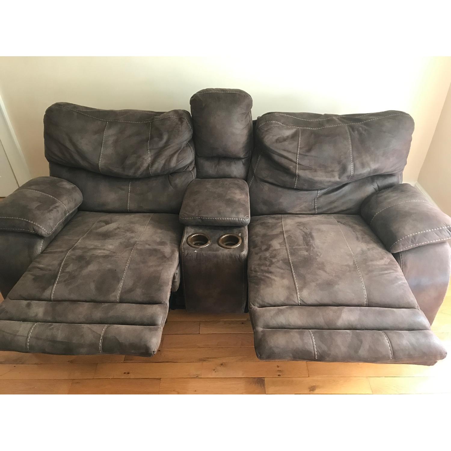 Bob's Power Reclining Sofa w/ Console - image-2