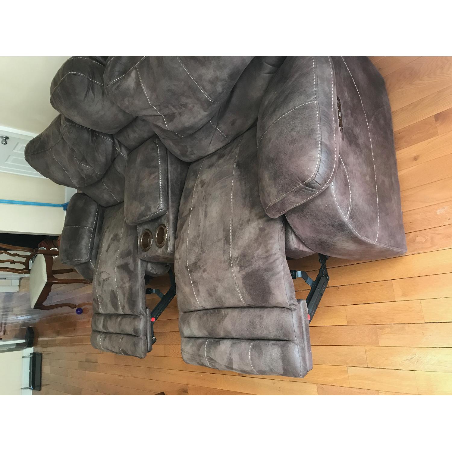 Bob's Power Reclining Sofa w/ Console - image-5