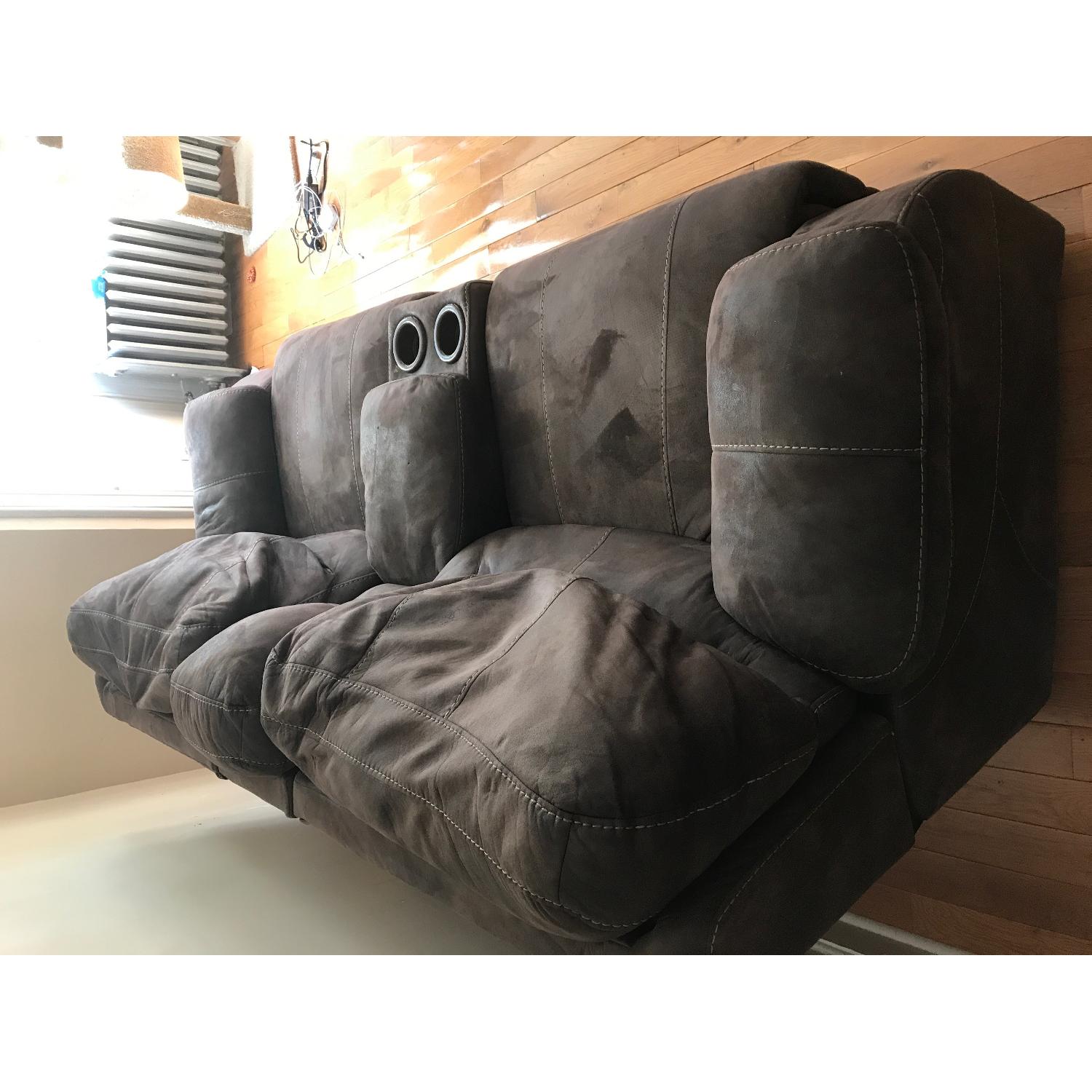 Bob's Power Reclining Sofa w/ Console - image-6