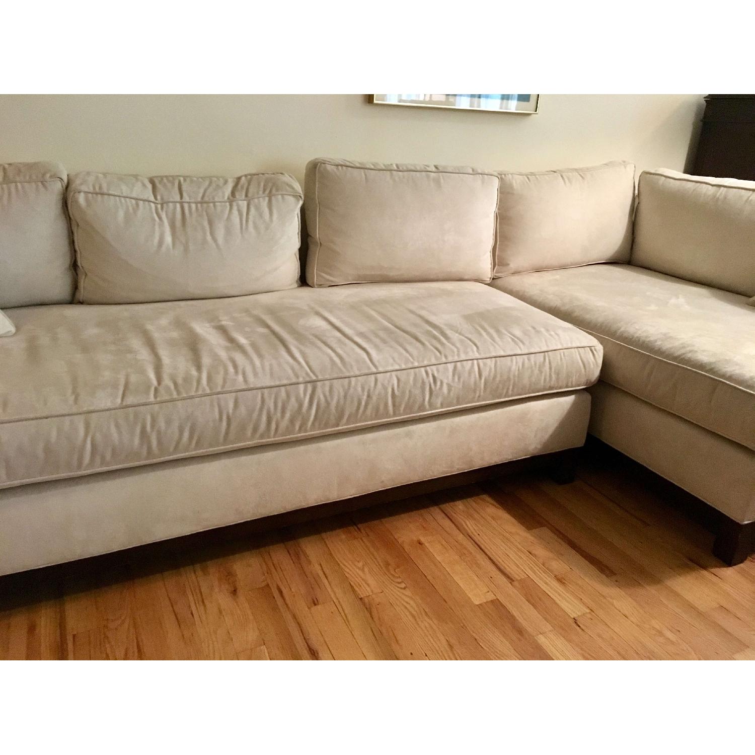 Mitchell Gold + Bob Williams Suede Sectional Sofa in Creamy White - image-2