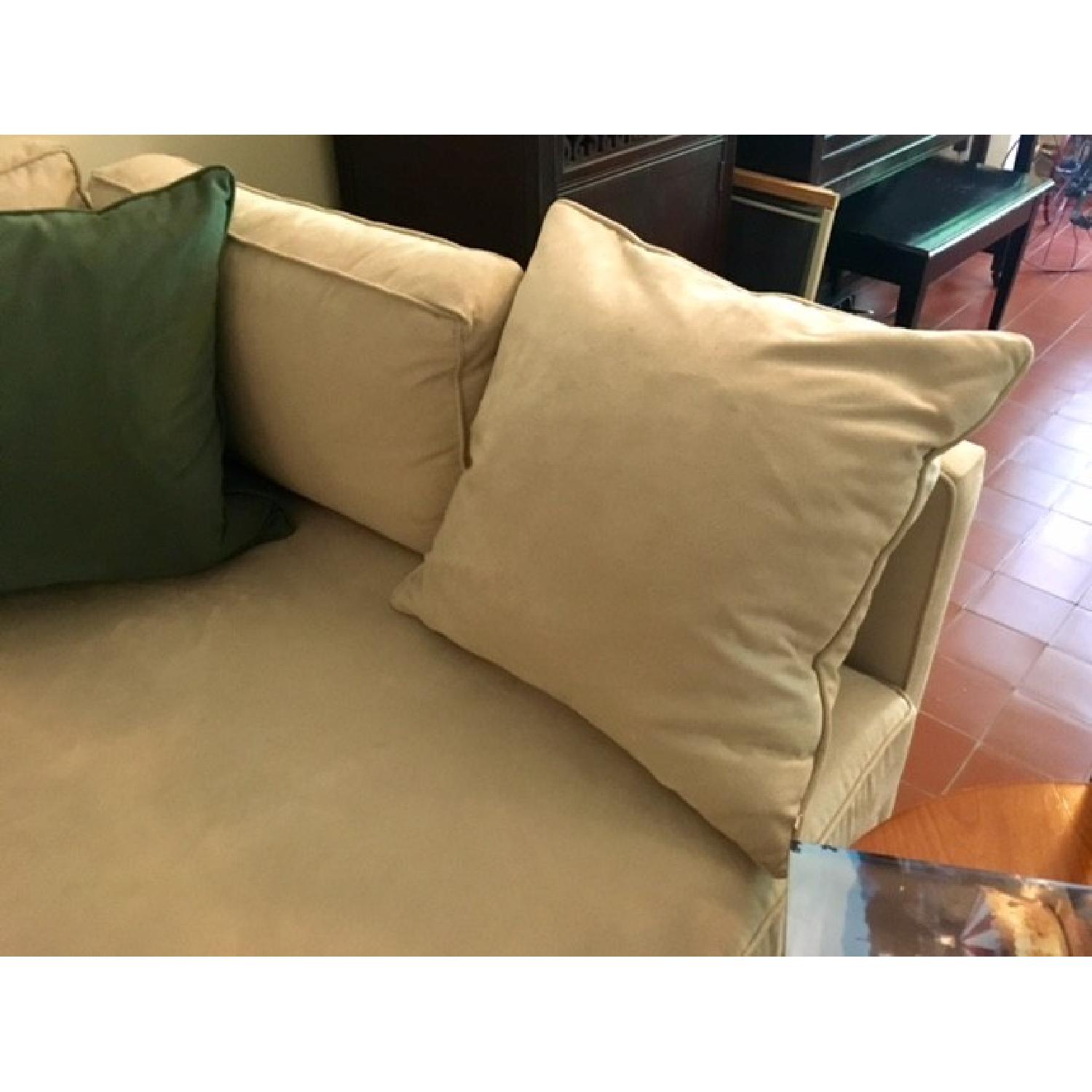 Mitchell Gold + Bob Williams Suede Sectional Sofa in Creamy White - image-3