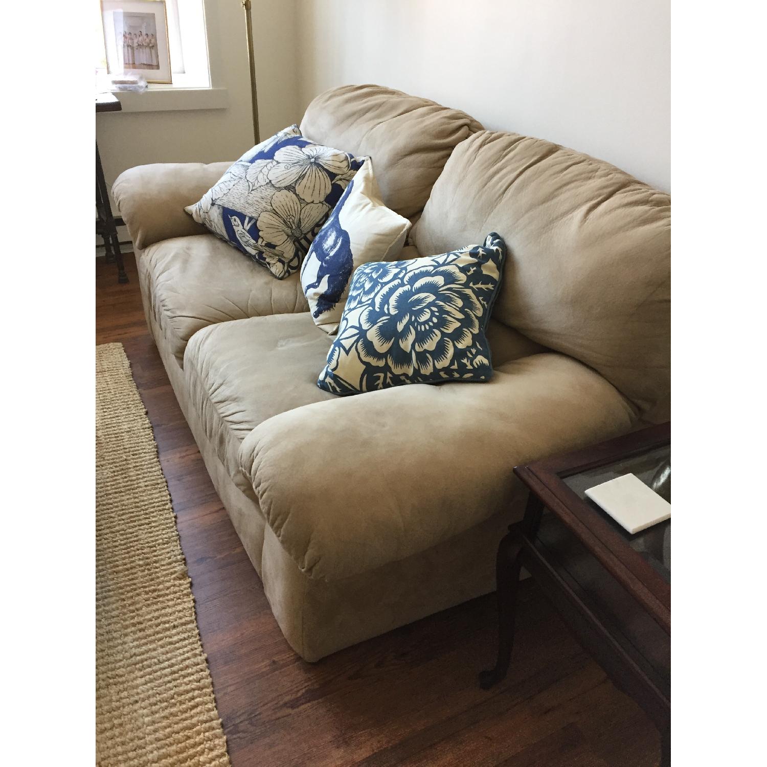 Beige Suede Sofa - image-2