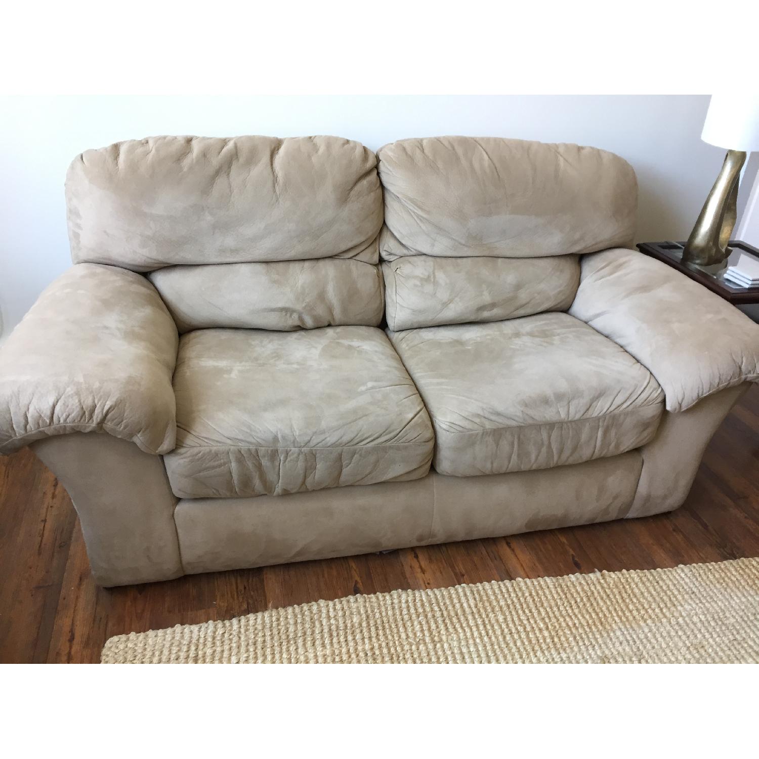Beige Suede Sofa - image-4