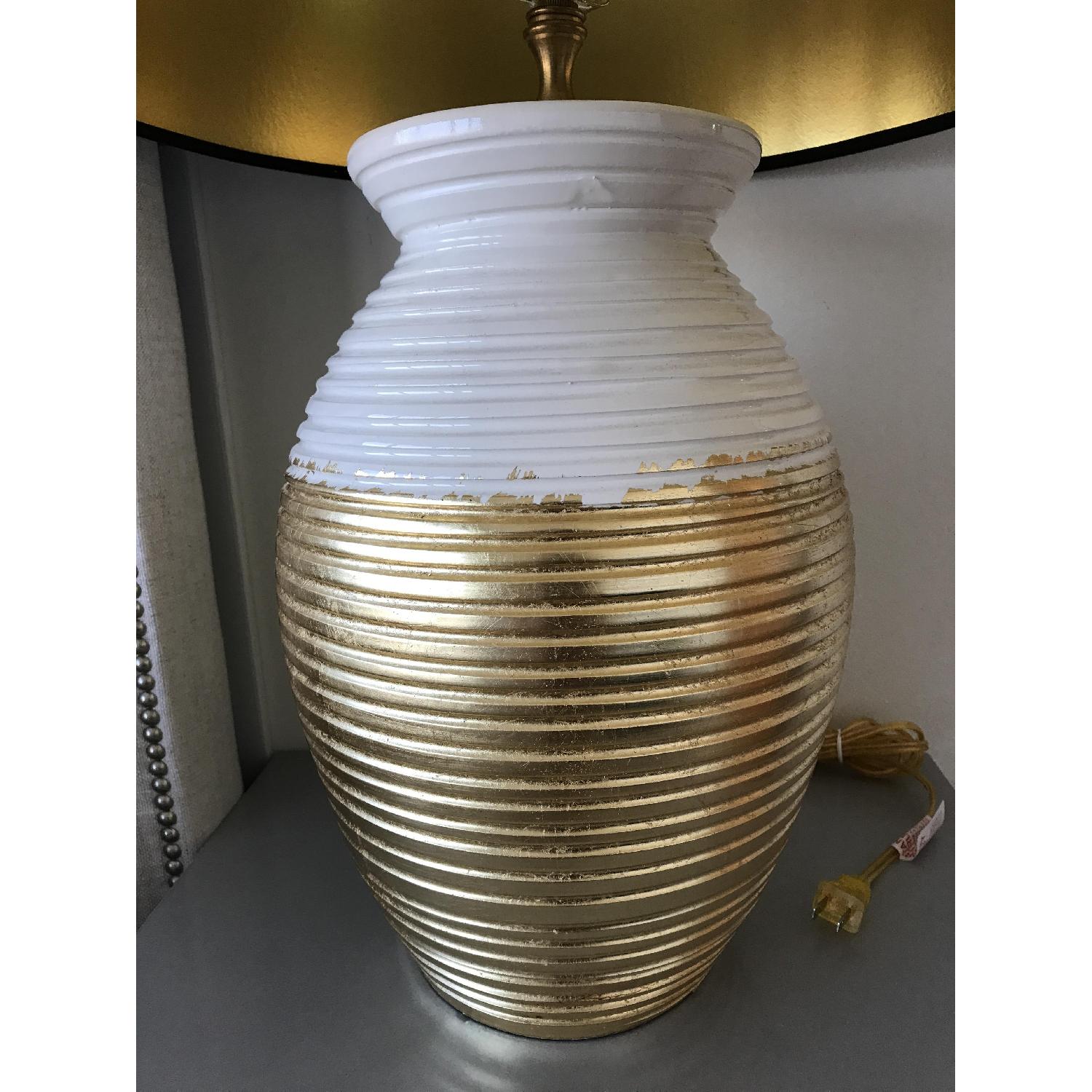 One Kings Lane Gold White & Black Ada Jar Couture Table Lamp - image-3