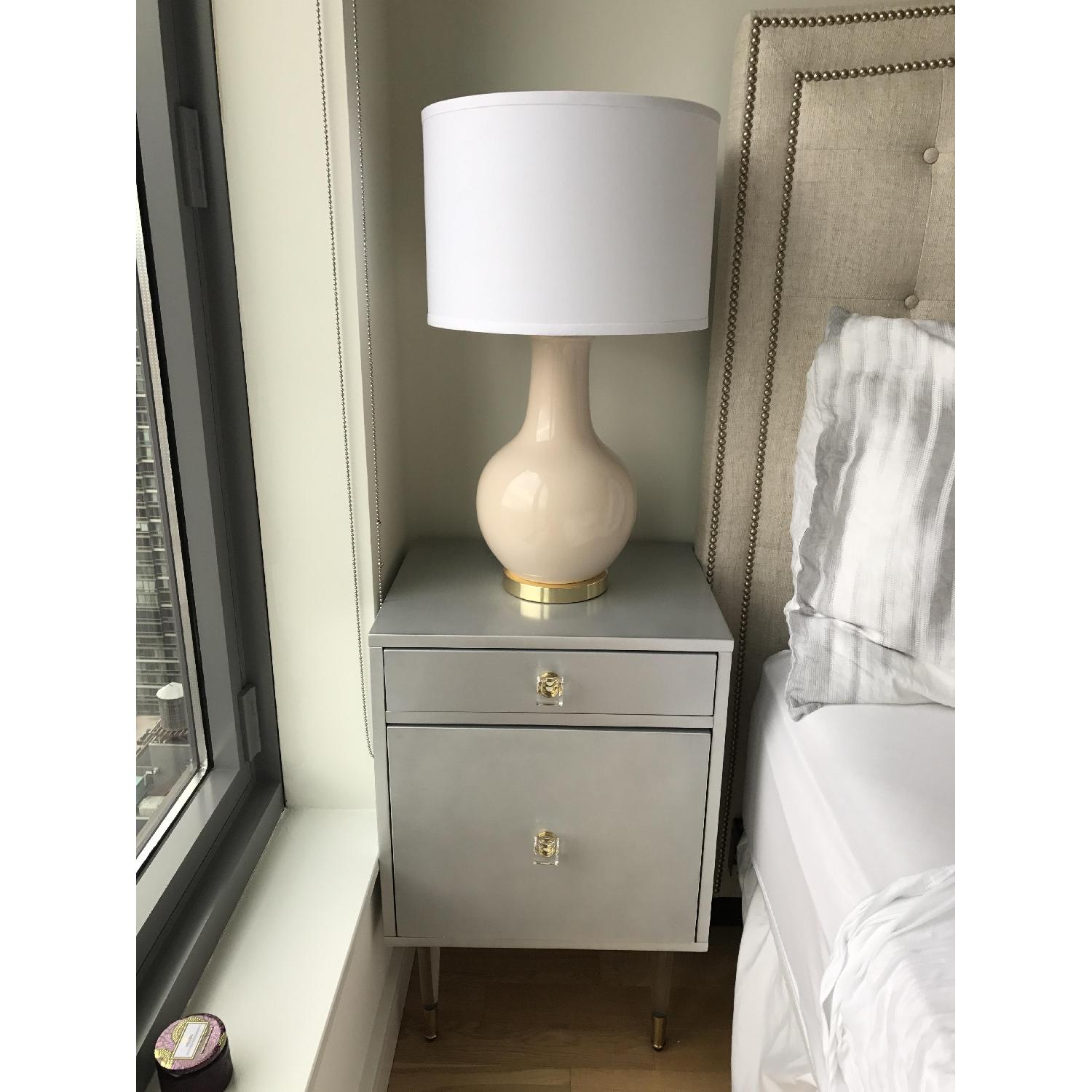 Anthropologie Gray Lucite Bedside Table - image-2