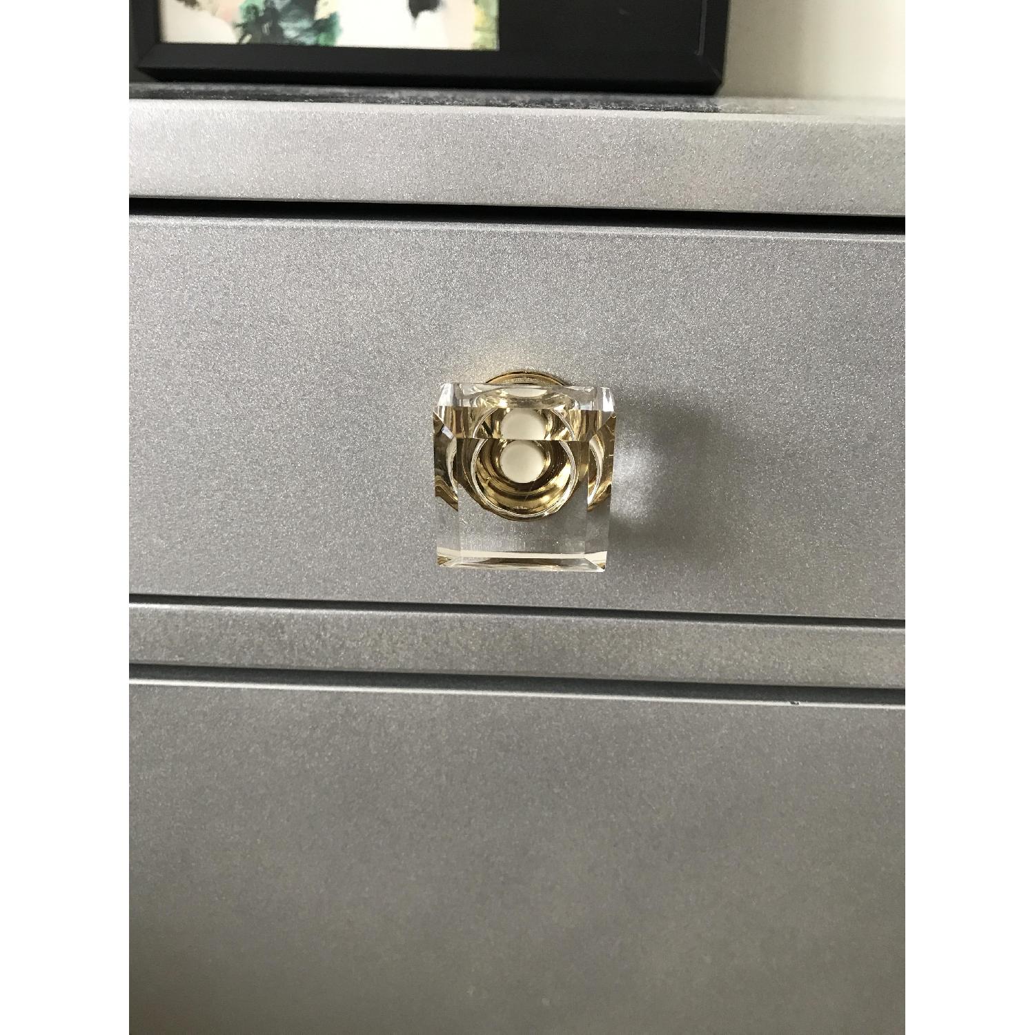 Anthropologie Gray Lucite Bedside Table - image-4