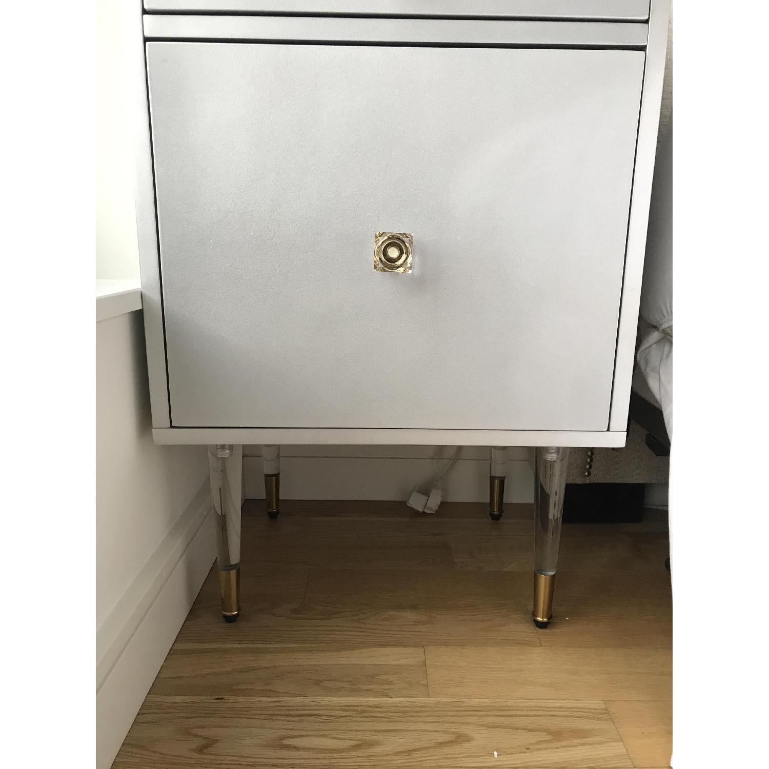 Anthropologie Gray Lucite Bedside Table - image-5