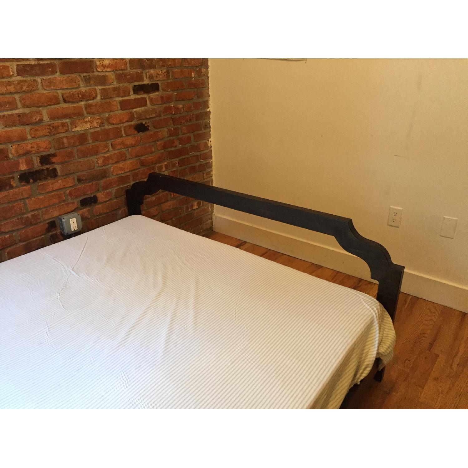 CB2 Silhouette Dark Wood Queen Bed Frame w/ Headboard - image-7