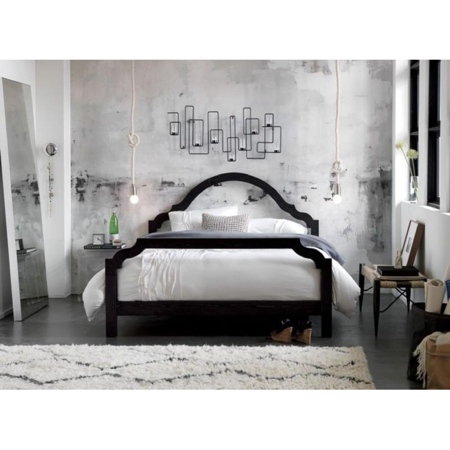 CB2 Silhouette Dark Wood Queen Bed Frame w/ Headboard - image-9