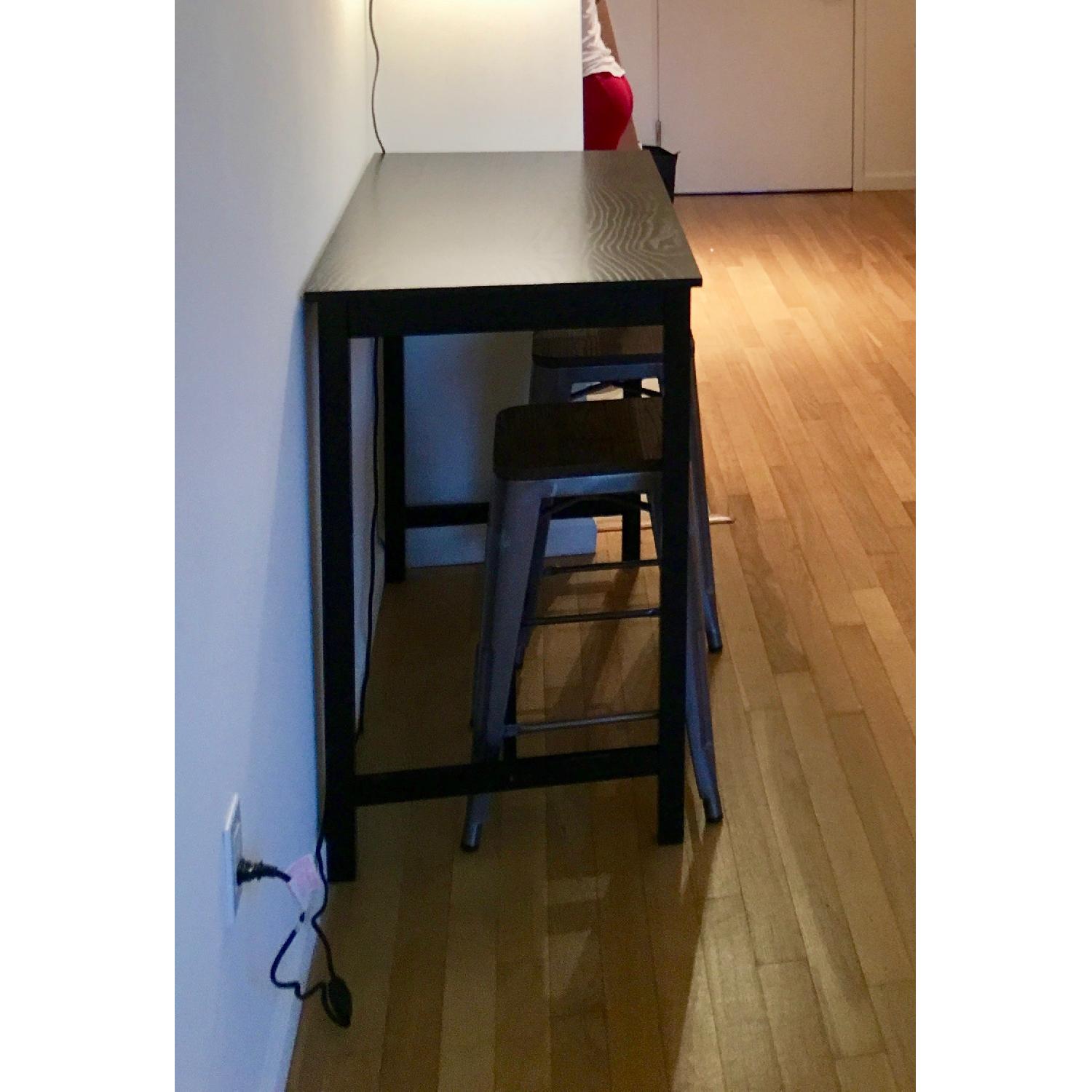 Target Counter Height Pub Table w/ 4 Industrial Wood Metal Counter Stools - image-3