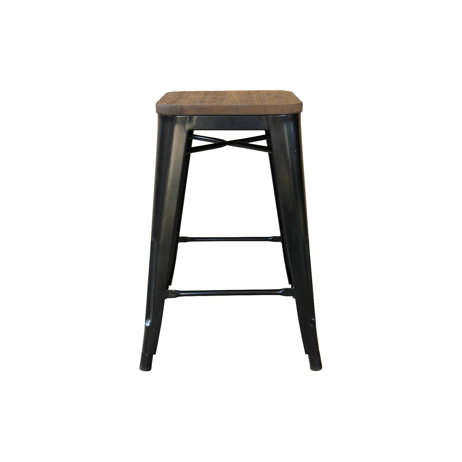 Target Counter Height Pub Table w/ 4 Industrial Wood Metal Counter Stools - image-5