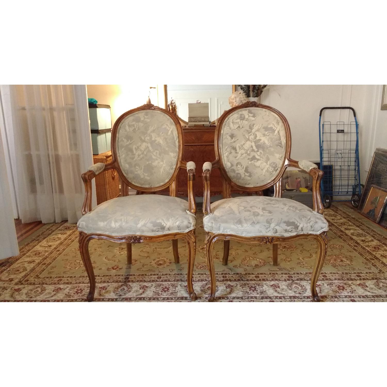 Vintage Solid Wood Carved French Style Chairs - image-3