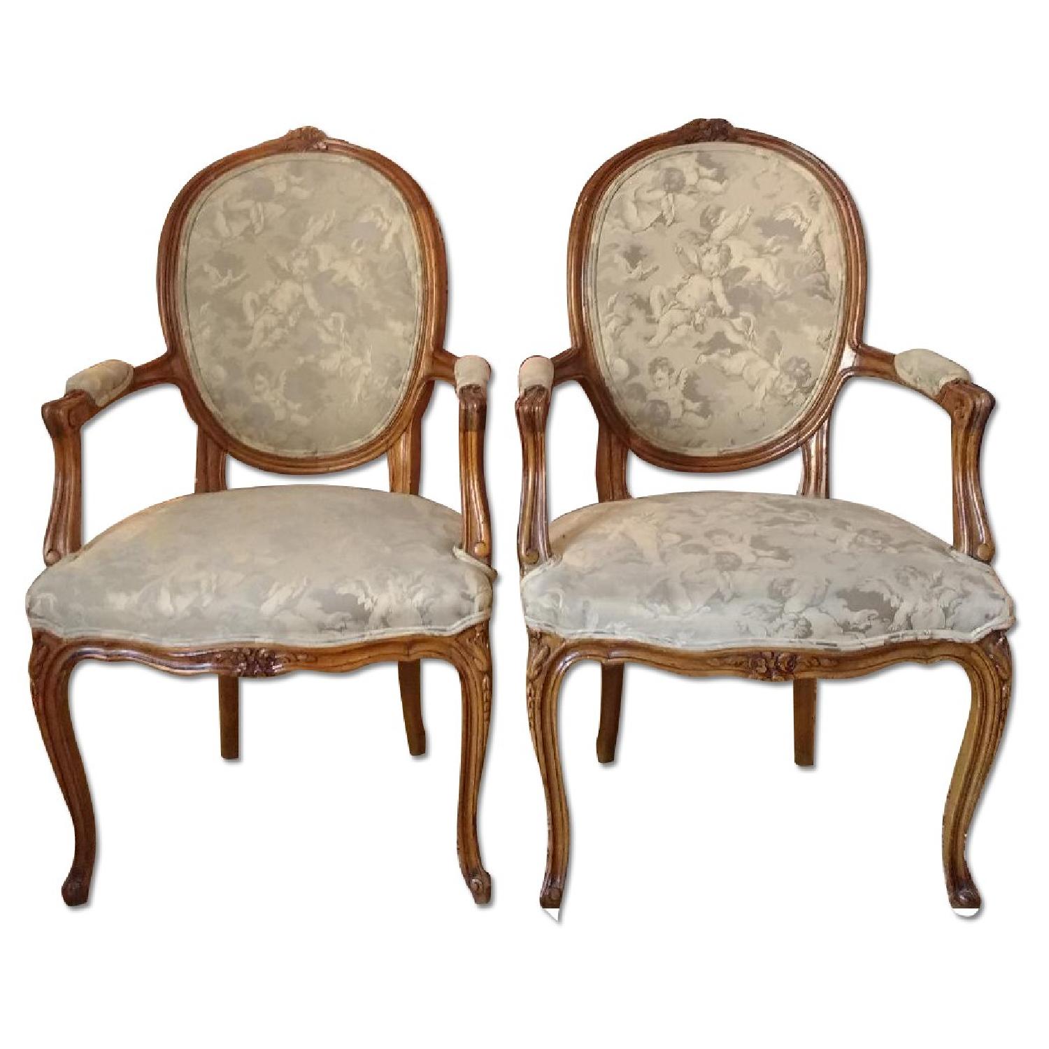 Vintage Solid Wood Carved French Style Chairs AptDeco