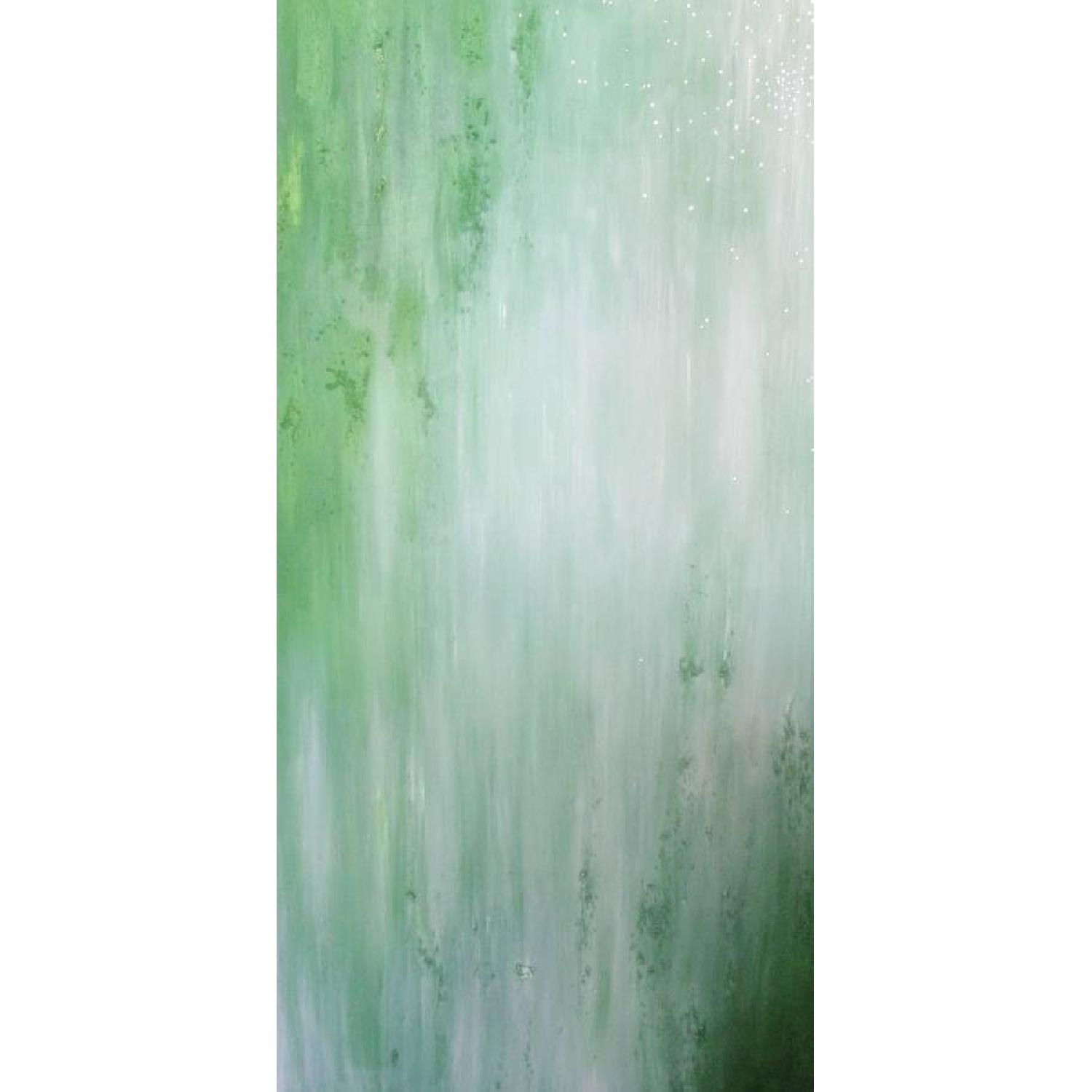 Oil Painting on Canvas - Green Stars Sky - image-0