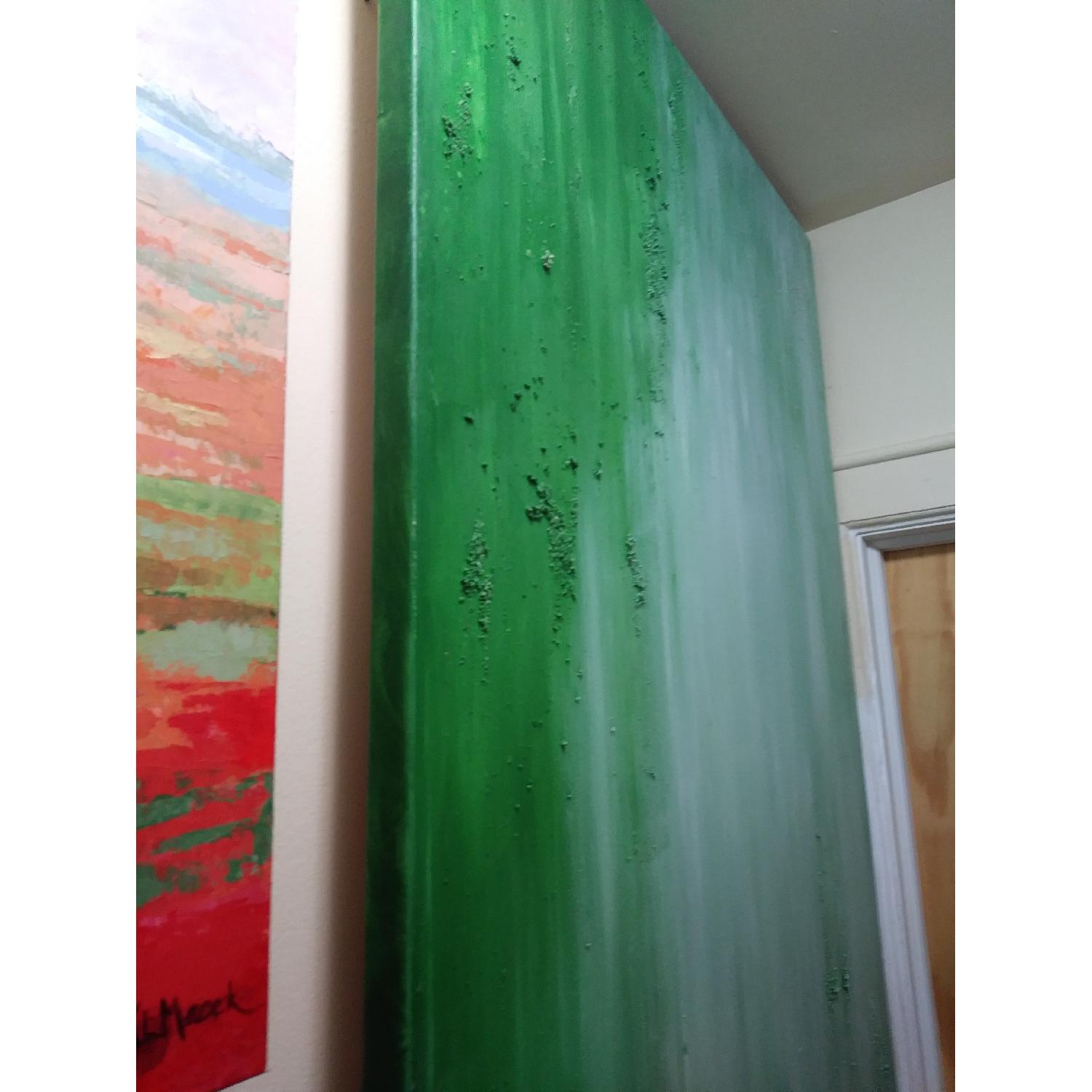 Oil Painting on Canvas - Green Stars Sky - image-1