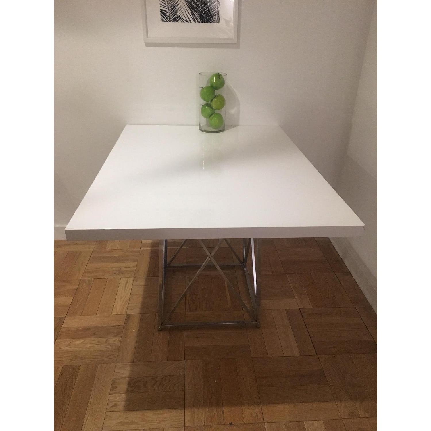 Wayfair Monarch Specialties White & Silver Dining Table - image-2