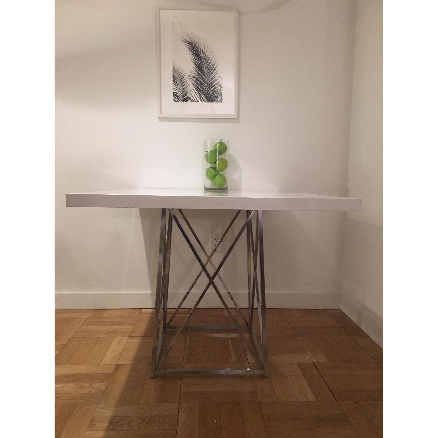 Wayfair Monarch Specialties White & Silver Dining Table - image-4