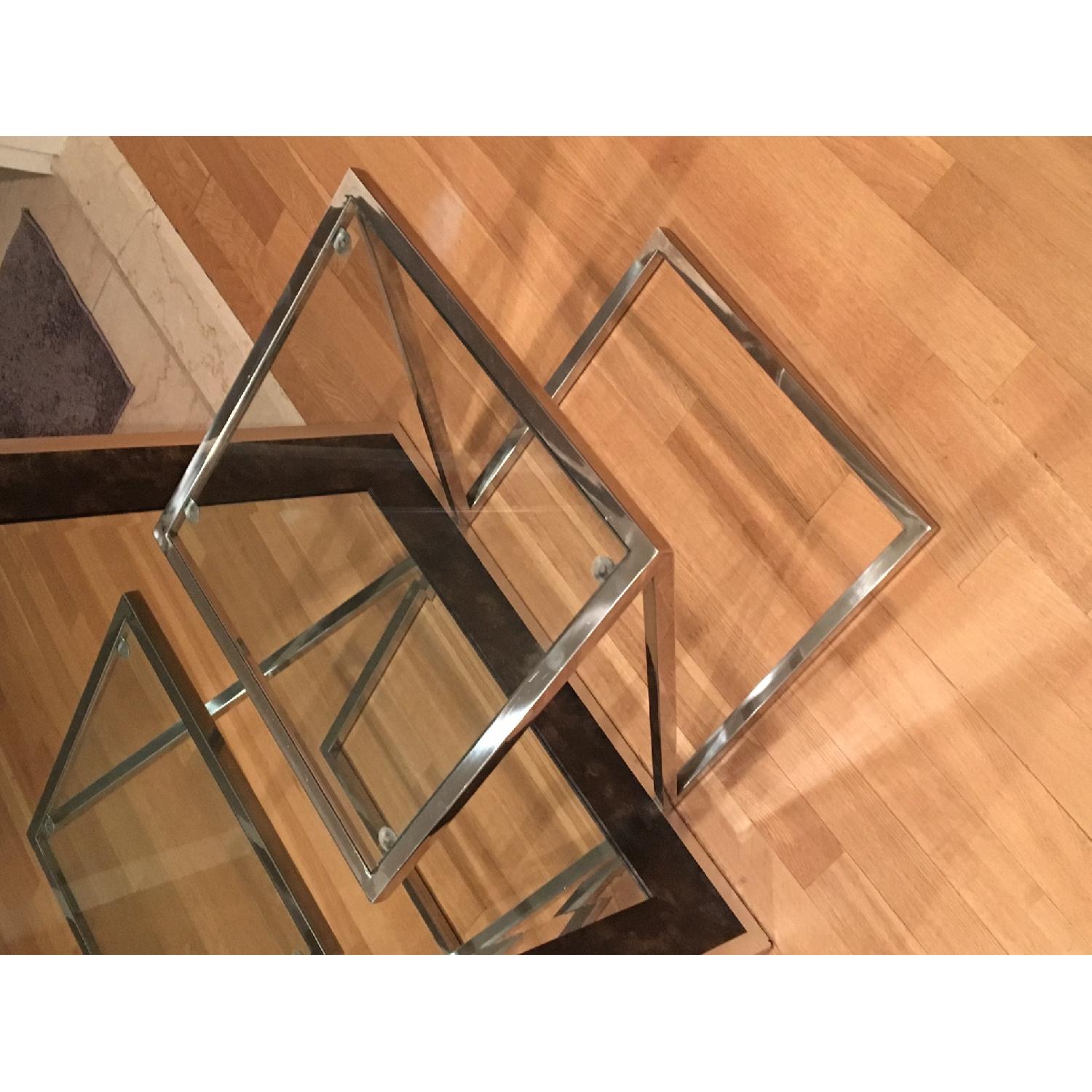 Glass & Silver Side Table - image-1