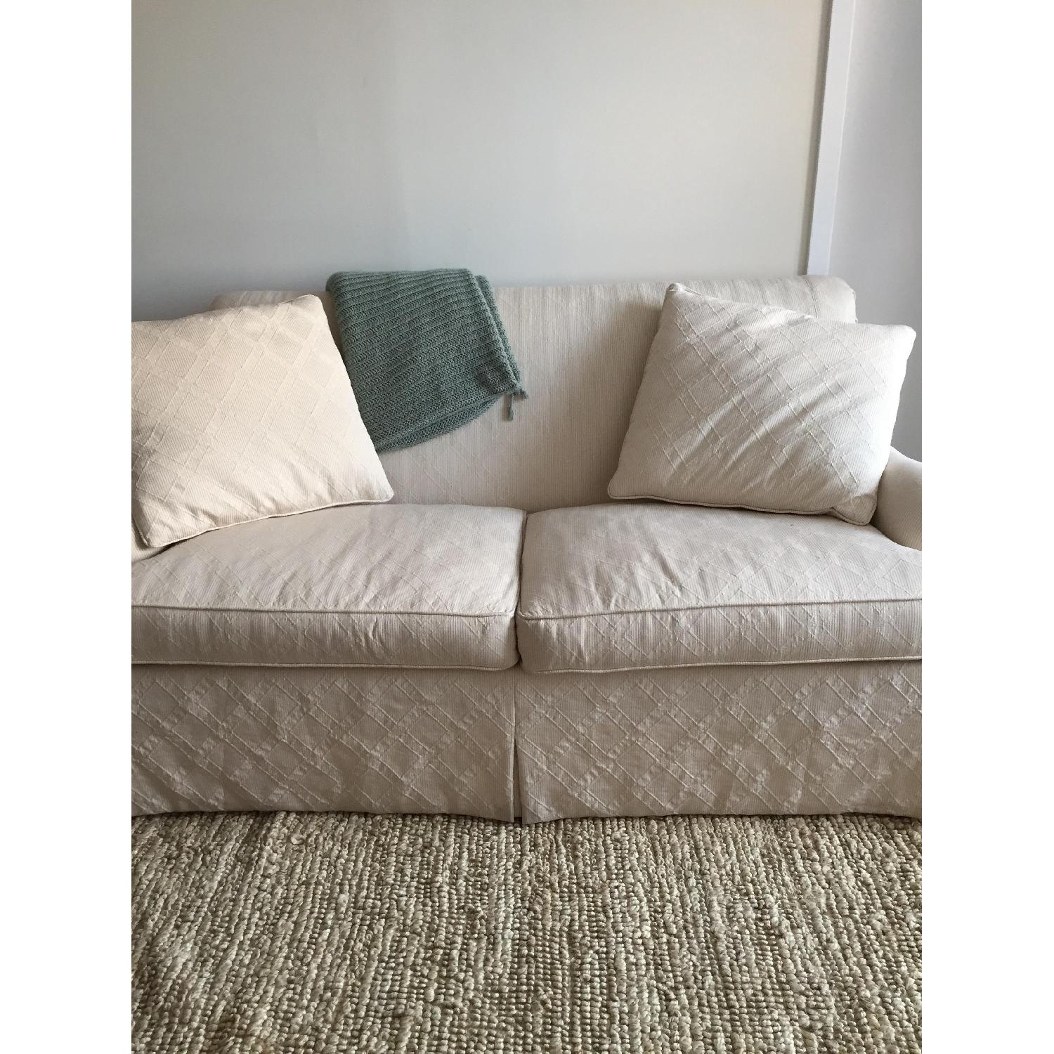 Lee Industries Off White Slipcovered Loveseat - image-0