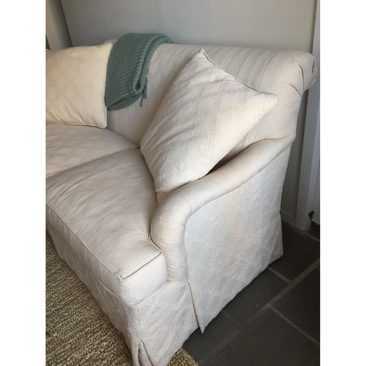 Lee Industries Off White Slipcovered Loveseat - image-1