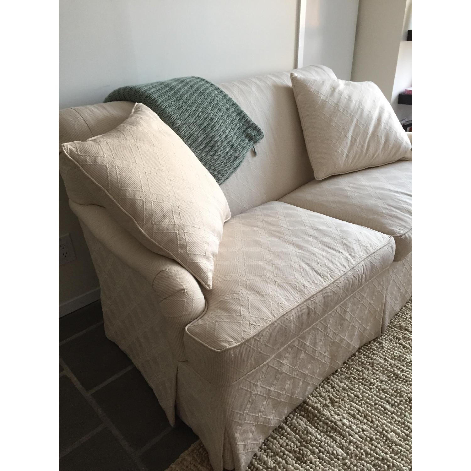 Lee Industries Off White Slipcovered Loveseat - image-3