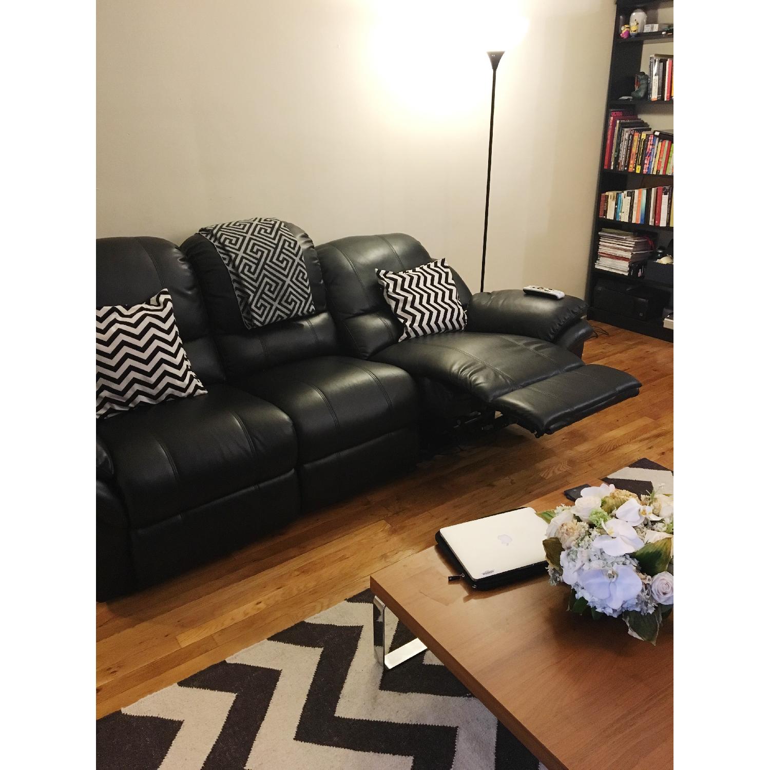 Bob's Faux Leather Recliner Sofa - image-4