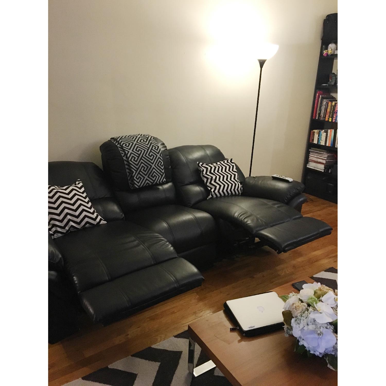 Bob's Faux Leather Recliner Sofa - image-5