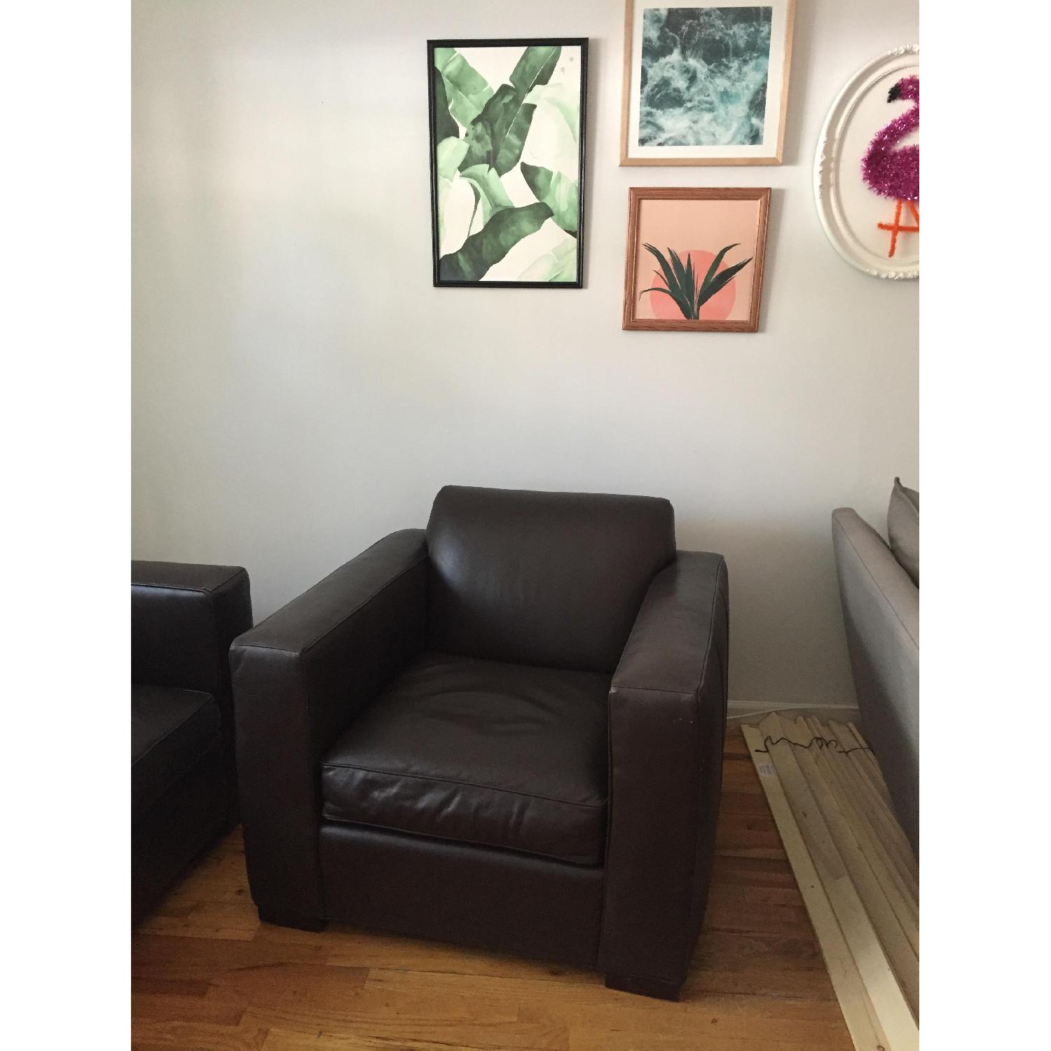 Room & Board Ian Brown Leather Armchair - image-1