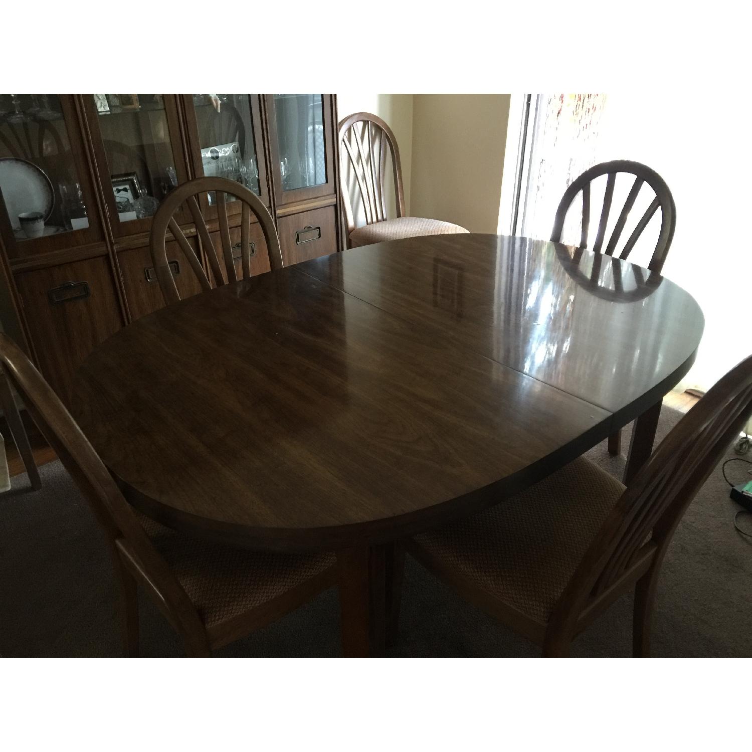 Wood Dining Table w/ 6 Chairs - image-1