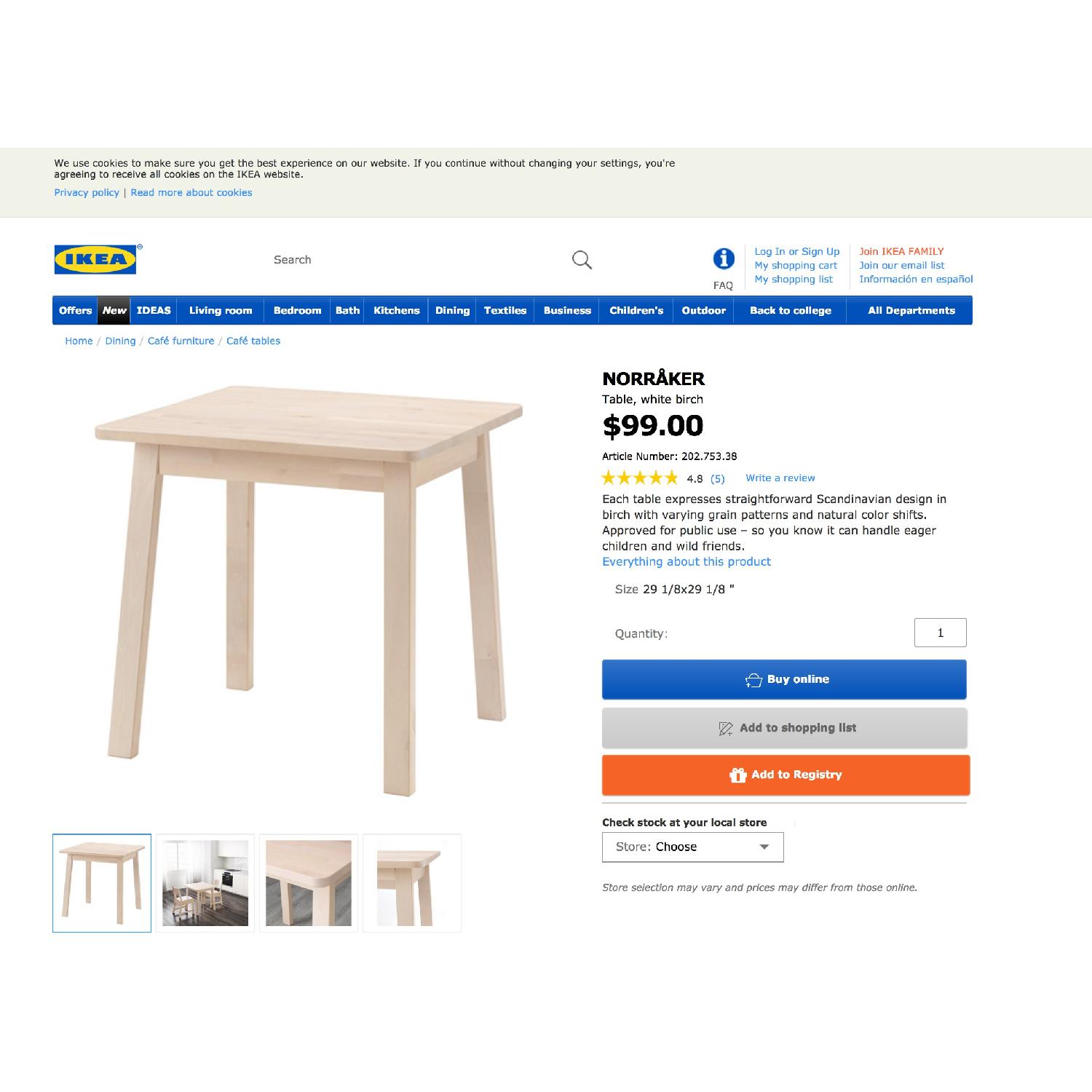 Ikea Norraker Tall Dining Table - image-4