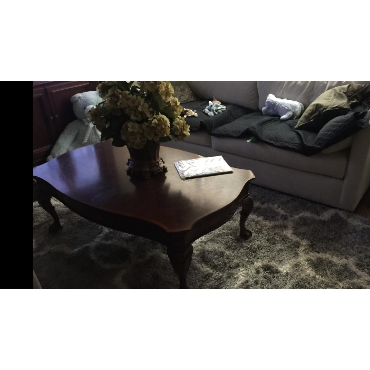 Lillian August Mahogany Coffee Table w/ Claw Feet - image-3