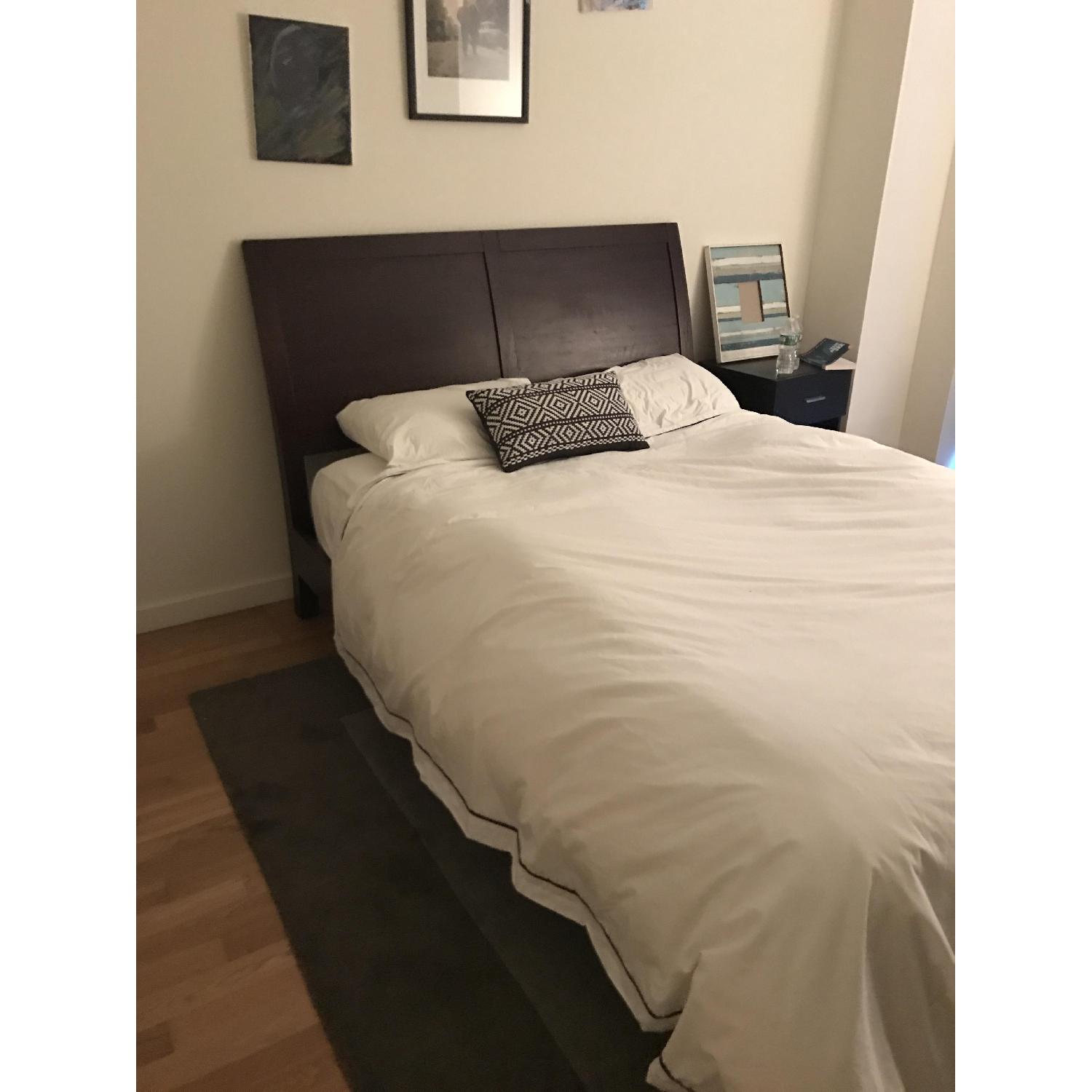 Crate & Barrel Dawson Grey Wash Queen Sleigh Bed - image-1