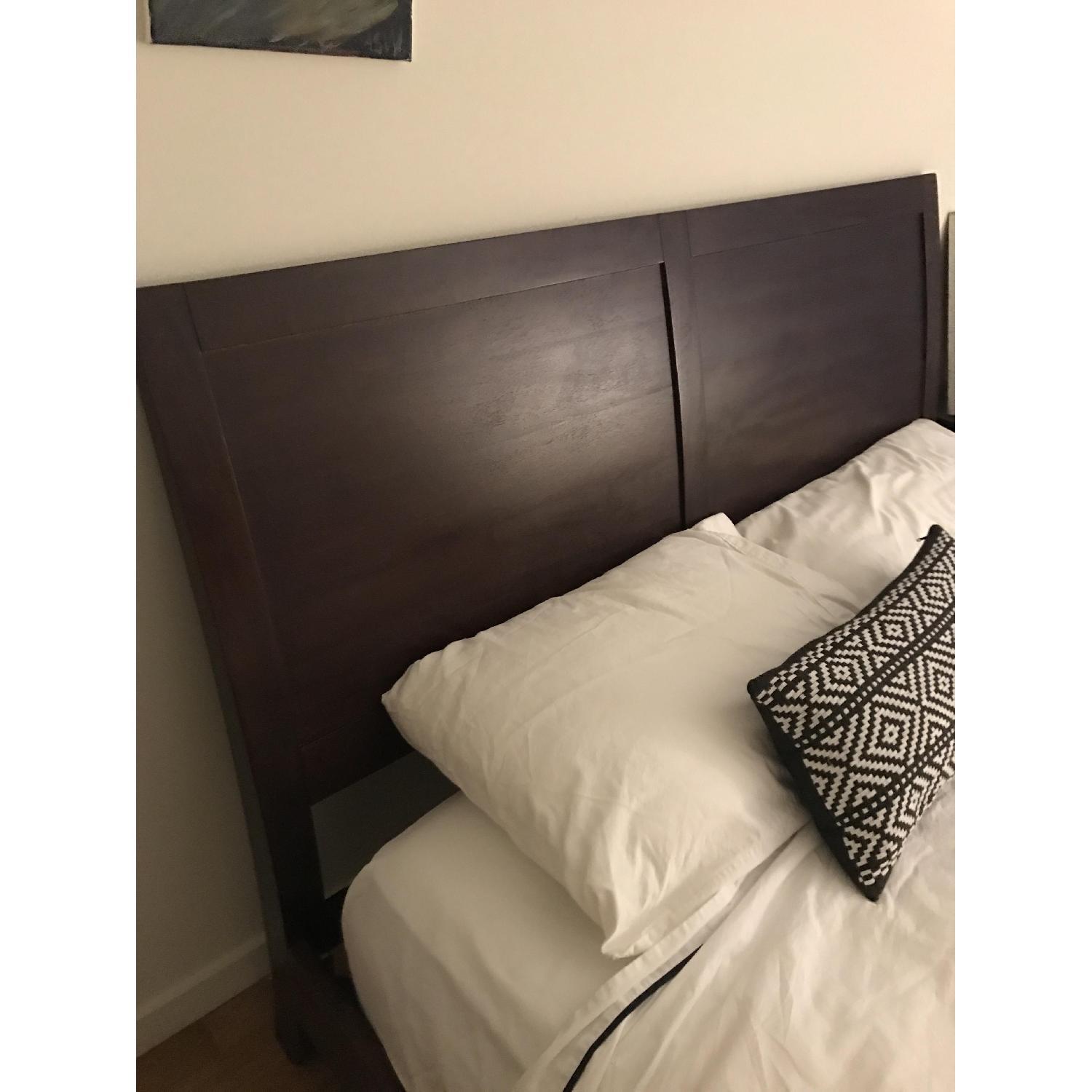 Crate & Barrel Dawson Grey Wash Queen Sleigh Bed - image-2