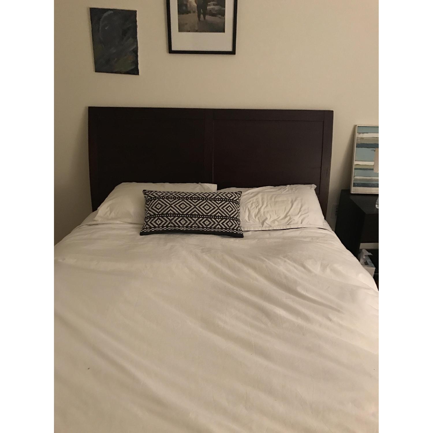 Crate & Barrel Dawson Grey Wash Queen Sleigh Bed - image-4