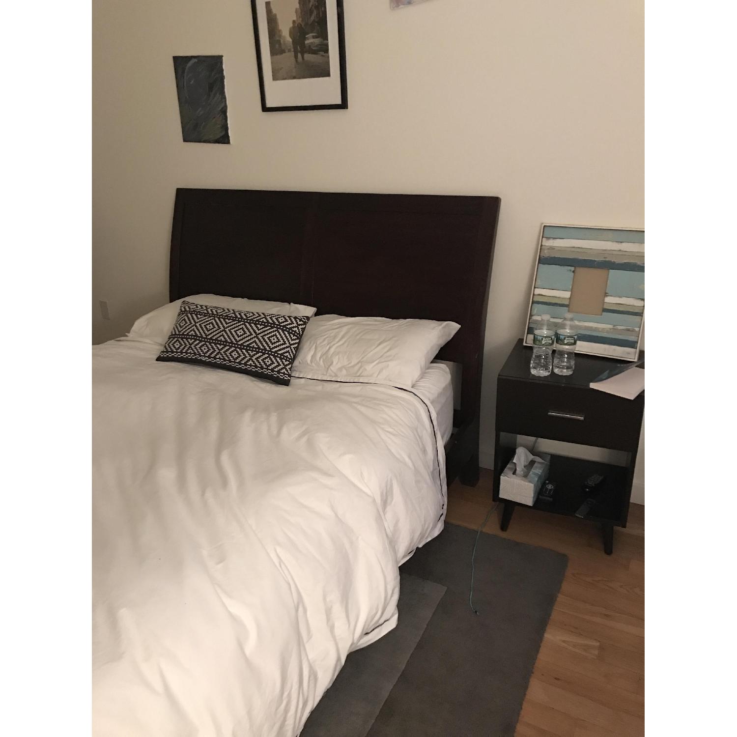 Crate & Barrel Dawson Grey Wash Queen Sleigh Bed - image-5