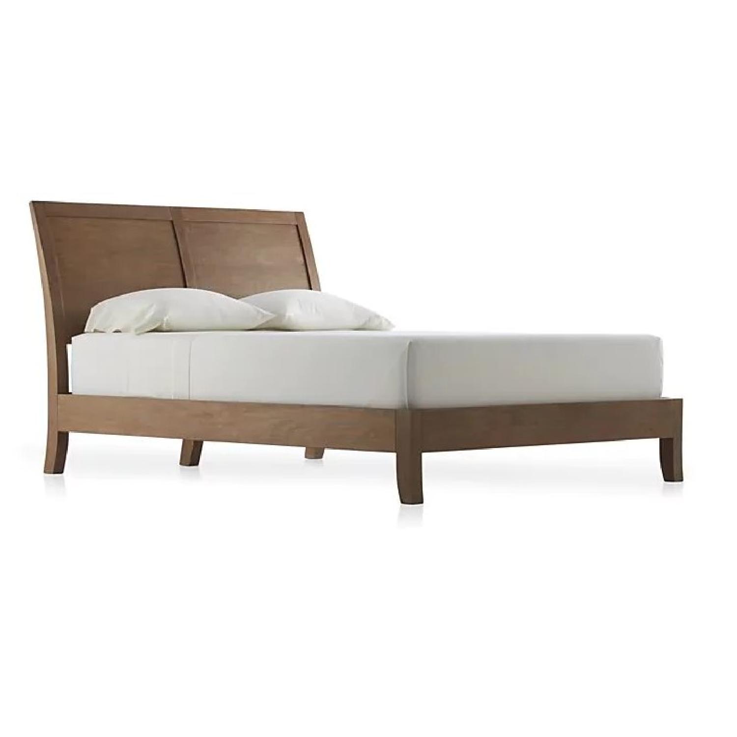 Crate & Barrel Dawson Grey Wash Queen Sleigh Bed - image-0