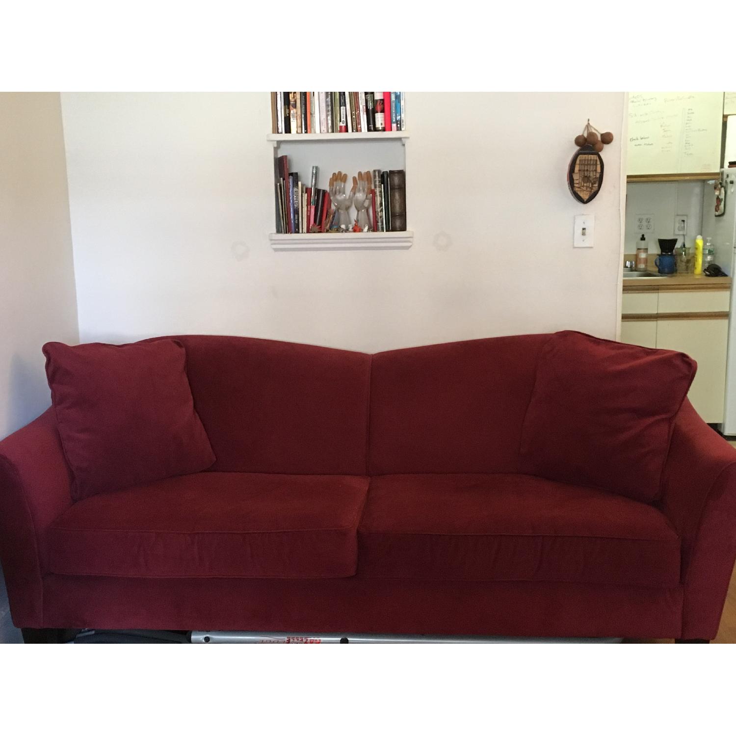 Raymour & Flanigan Scarlet Microfiber Sofa - image-1