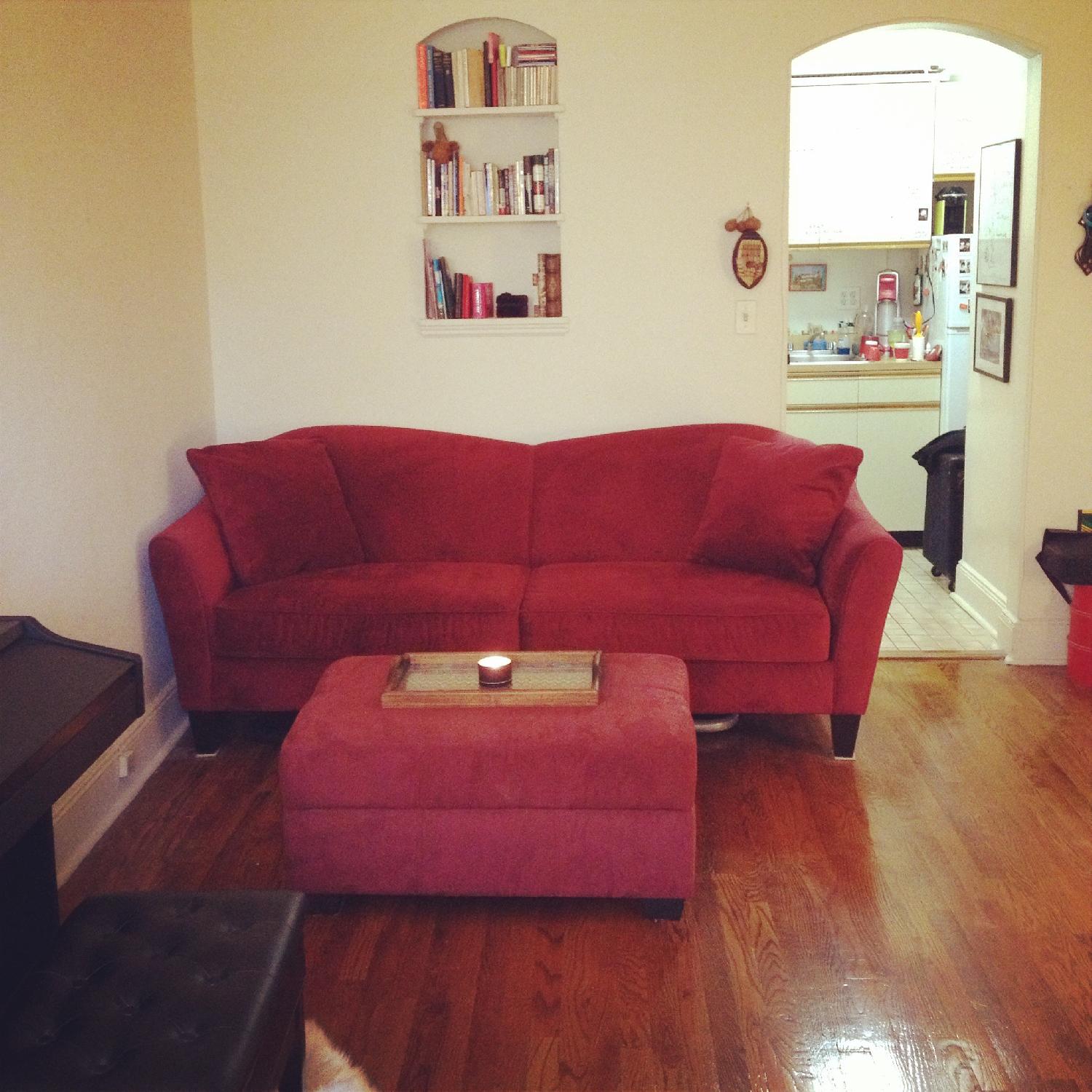 Raymour & Flanigan Scarlet Microfiber Sofa - image-6