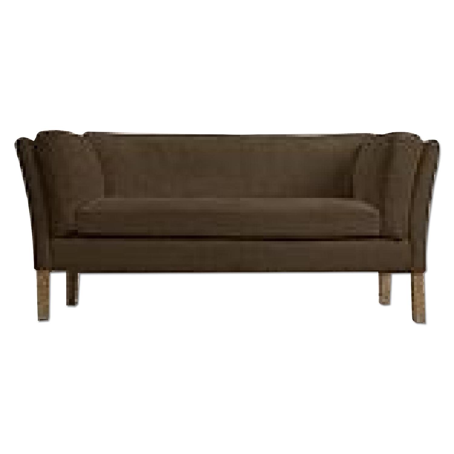 Restoration Hardware Velvet Upholstered Sofa AptDeco