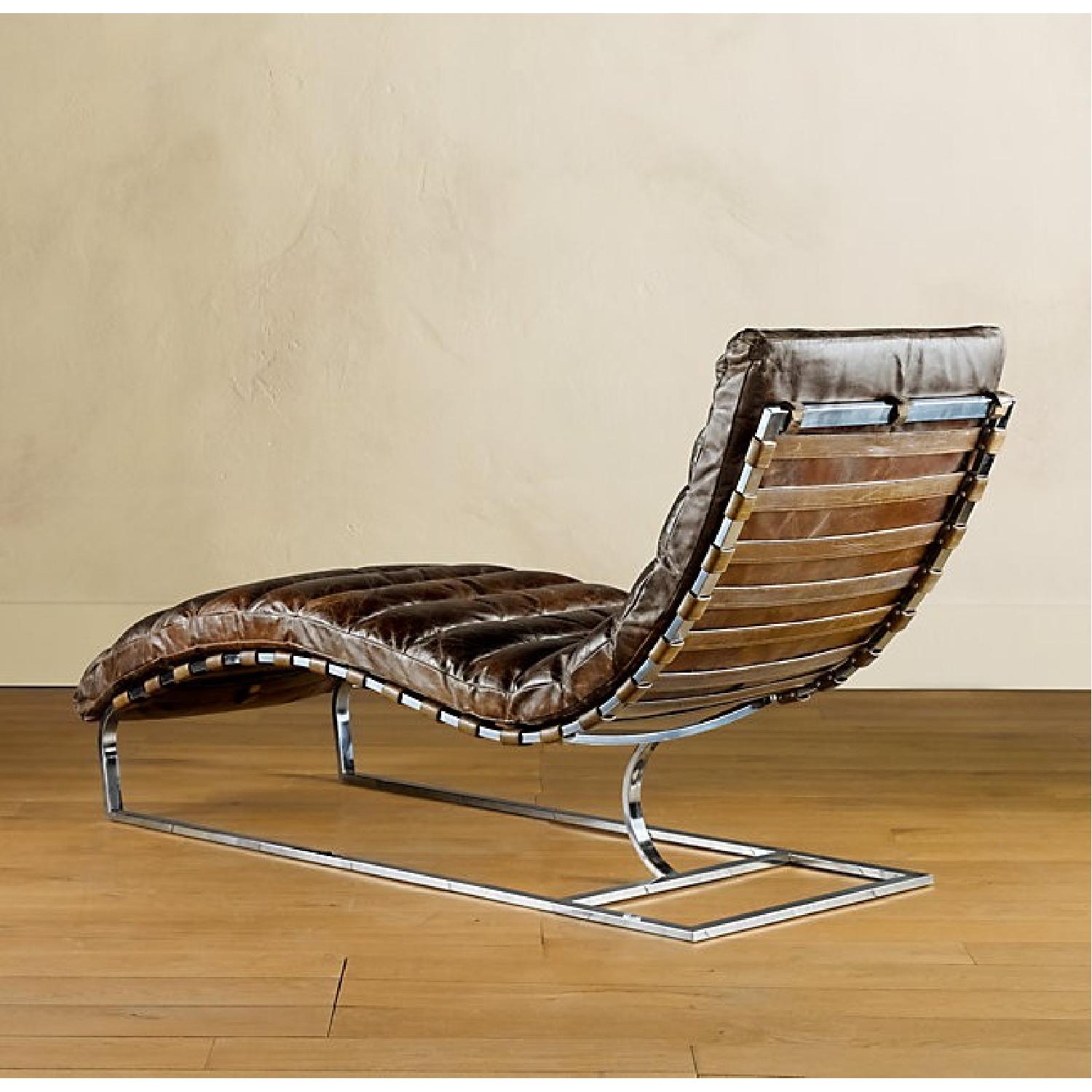 Restoration Hardware Oviedo Leather Chaise Lounge AptDeco