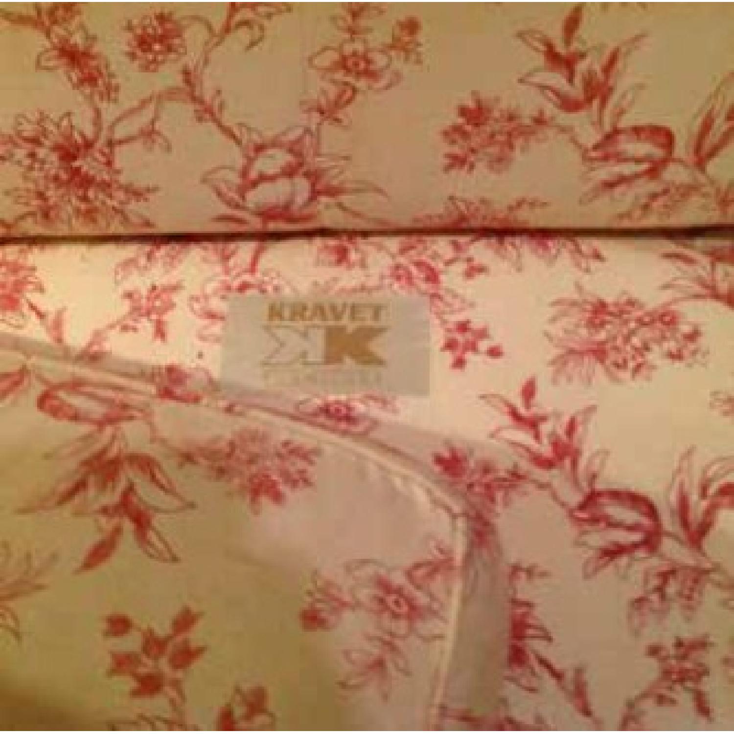 Kravet Red & Ivory Upholstered Sofa - image-4